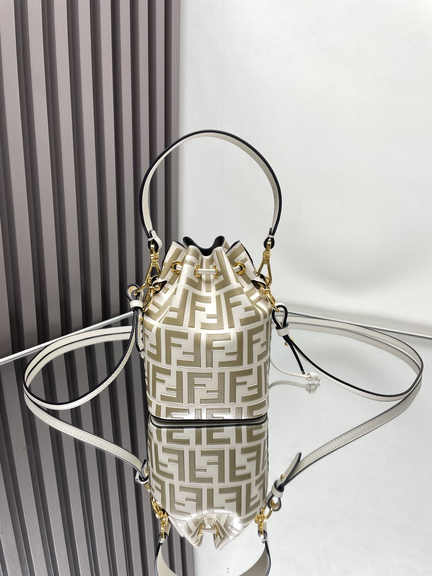 Fendi Mon Trésor Mini Bucket Bag with FF Motif - Caramel Leather 4 i1712441477 7675 2