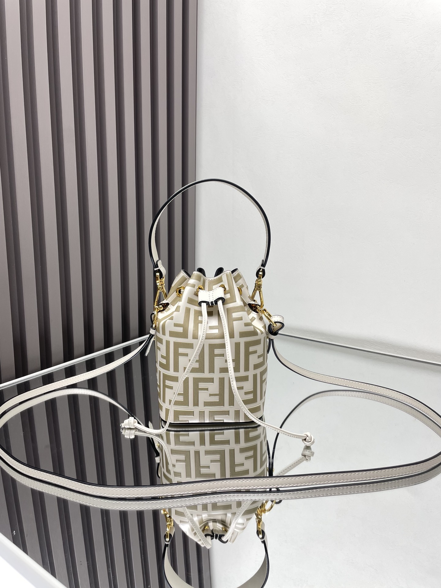 Fendi Mon Trésor Mini Bucket Bag with FF Motif - Caramel Leather 2 i1712441477 9670 5