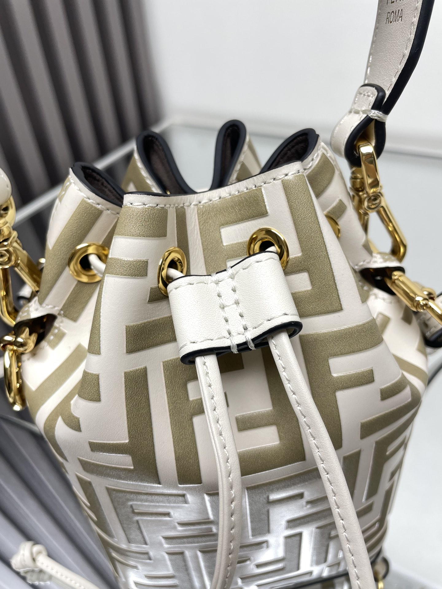 Fendi Mon Trésor Mini Bucket Bag with FF Motif - Caramel Leather 5 i1712441477 967 8