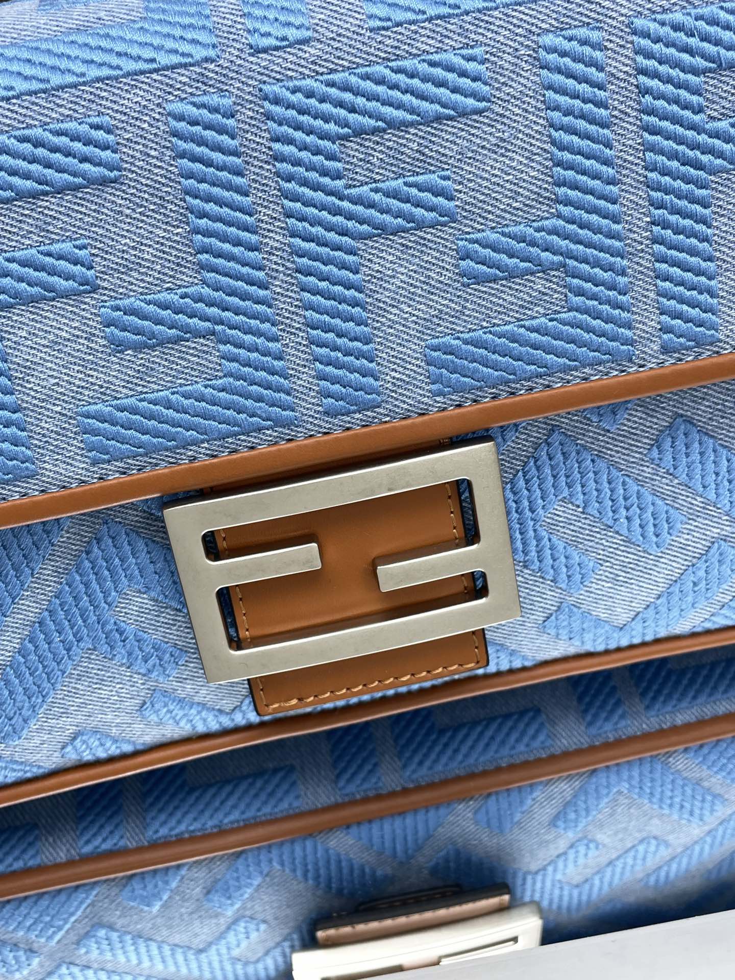Fendi Baguette Handbag, Stylish Shoulder Bag with Signature FF Logo, Blue 3 i1712762221 5480 5