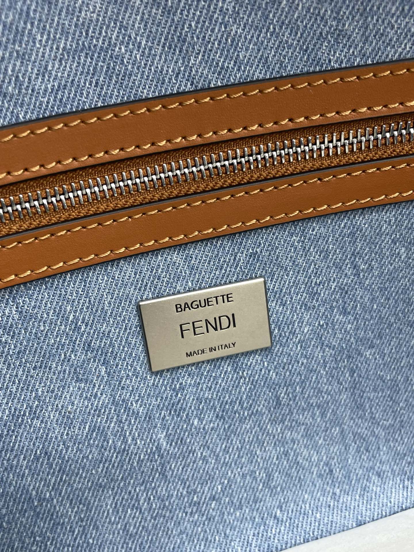 Fendi Baguette Handbag, Stylish Shoulder Bag with Signature FF Logo, Blue 9 i1712762222 1206 8