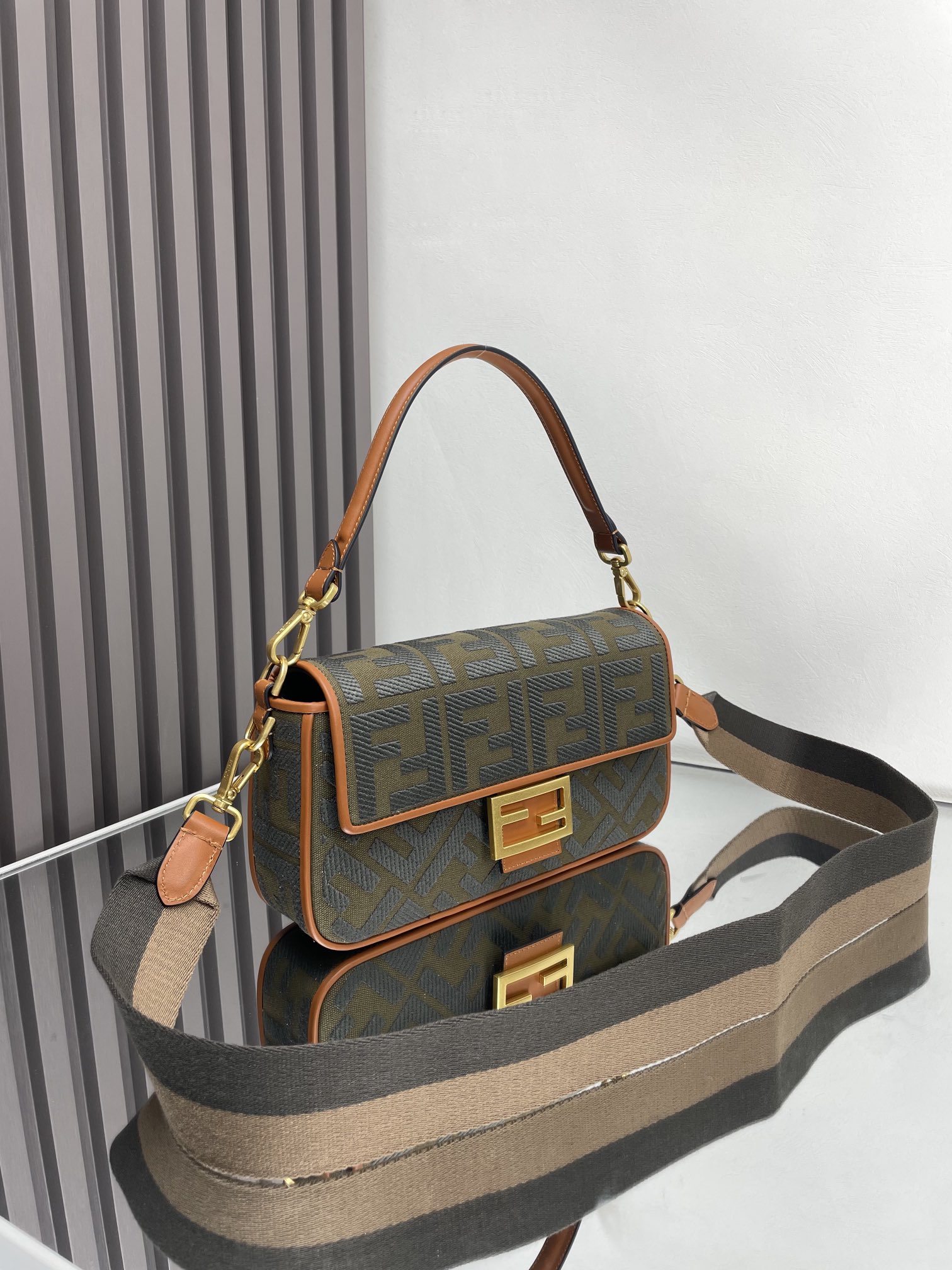 Fendi Baguette Bag with FF Motif and Adjustable Shoulder Strap 3 i1712762756 5394 2