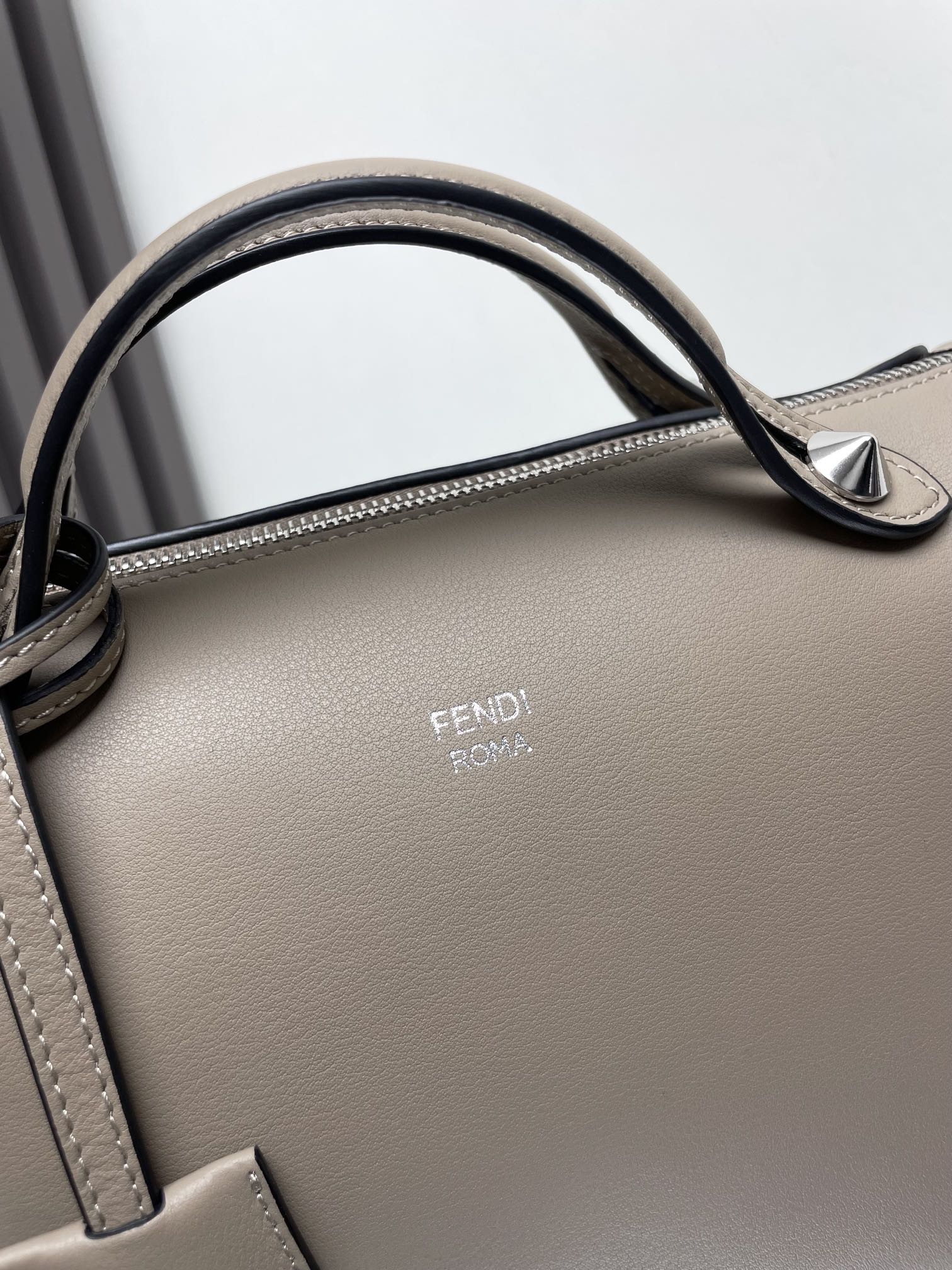 Fendi By The Way Boston Bag - Taupe Leather Satchel with Adjustable Strap 4 i1715350993 3262 5