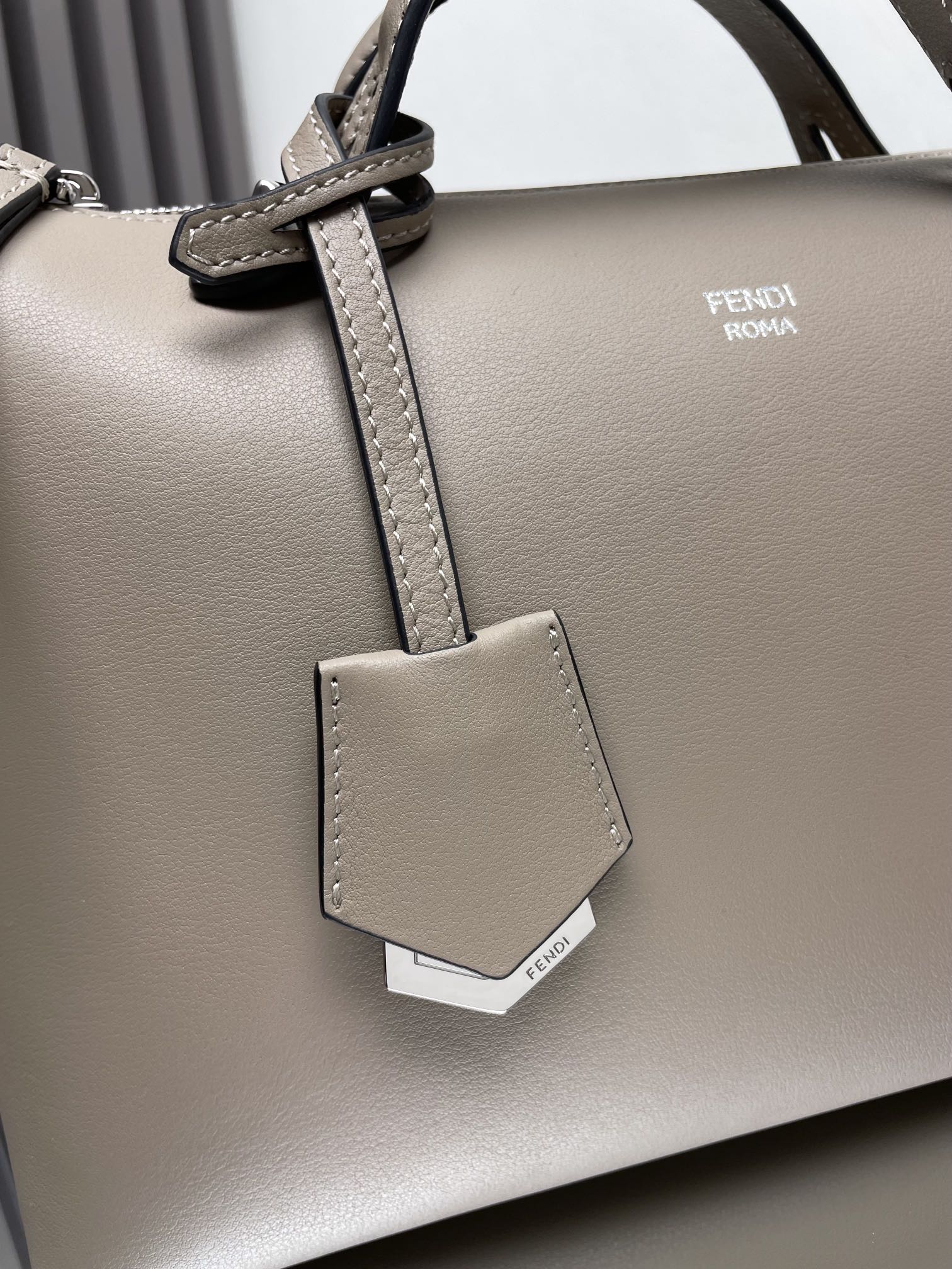 Fendi By The Way Boston Bag - Taupe Leather Satchel with Adjustable Strap 6 i1715350993 6489 4