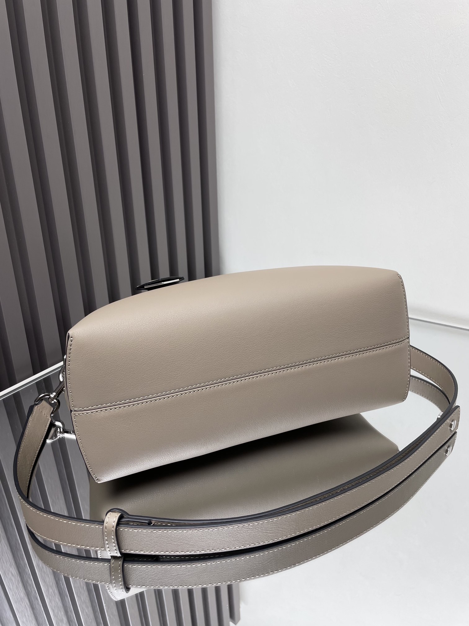 Fendi By The Way Boston Bag - Taupe Leather Satchel with Adjustable Strap 8 i1715350993 9963 6