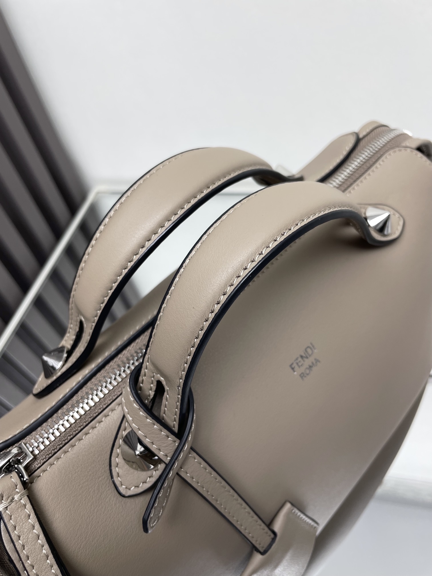 Fendi By The Way Boston Bag - Taupe Leather Satchel with Adjustable Strap 7 i1715350994 7159 8