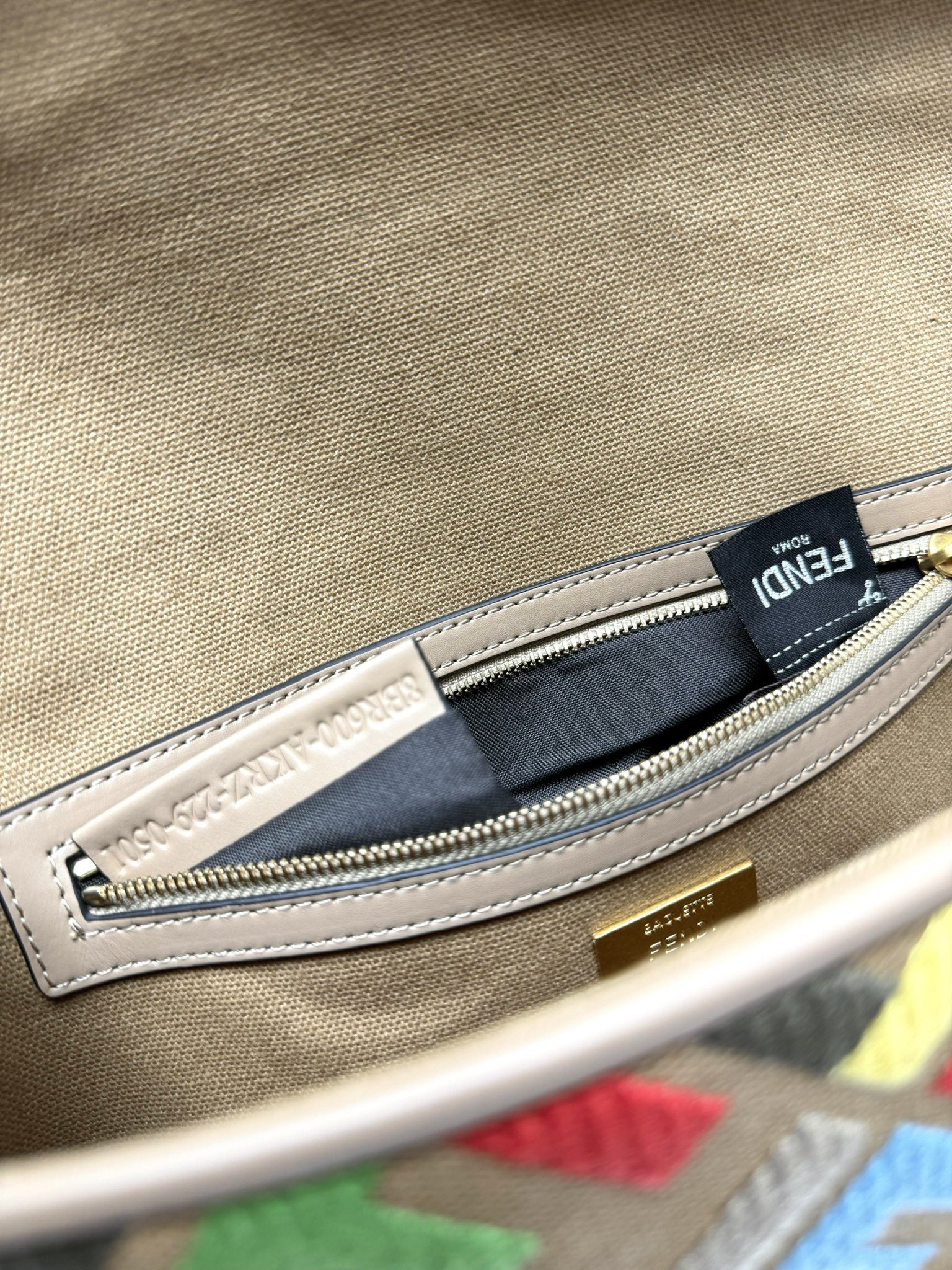 Fendi Baguette Embroidered Shoulder Baguette Handbag Clutch, 26x13x6cm 10 i1719295005 4311 0