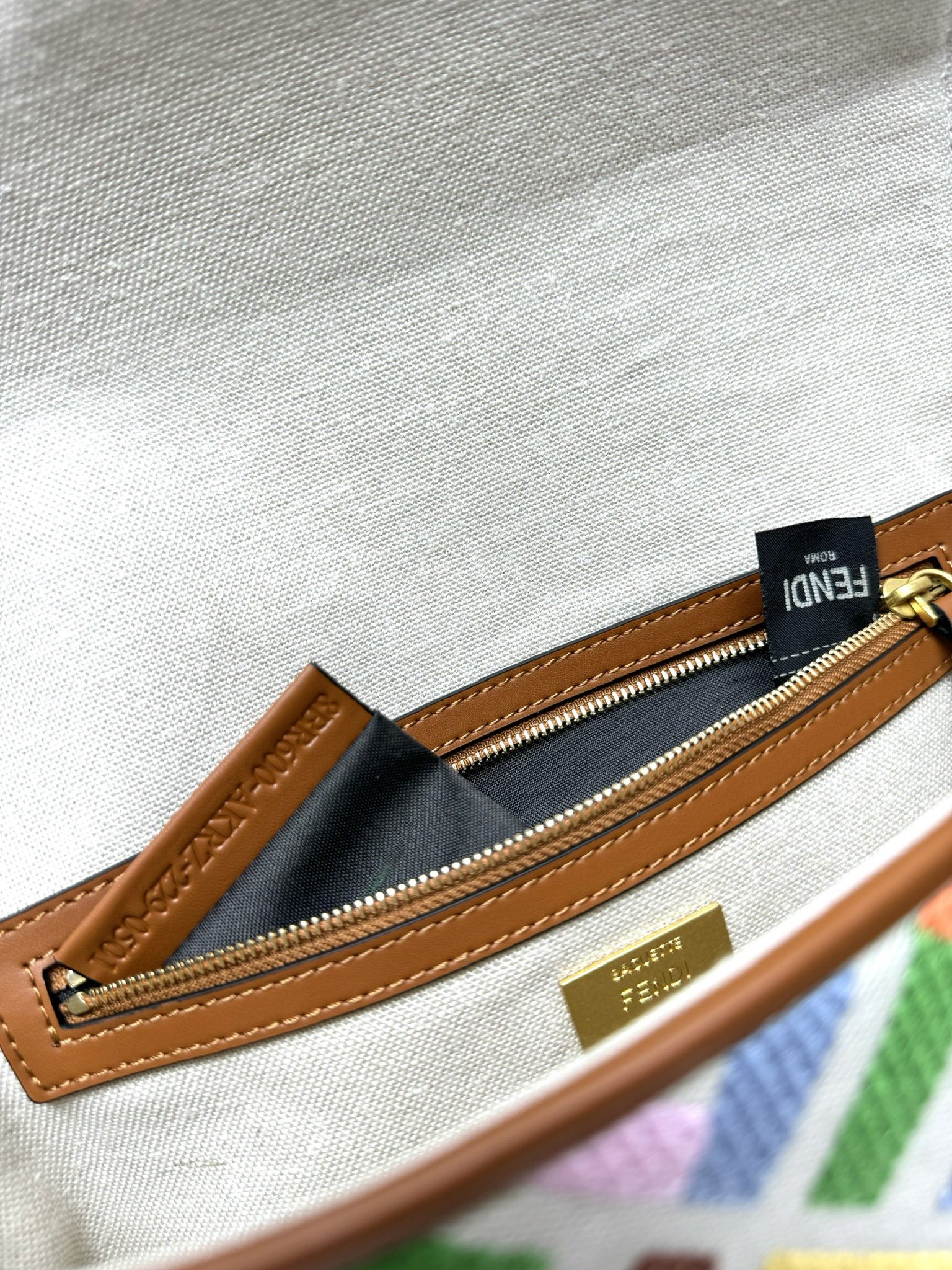 Fendi Baguette Rainbow Embroidered Denim Shoulder Bag with Double F Logo 9 i1719295066 6520 0