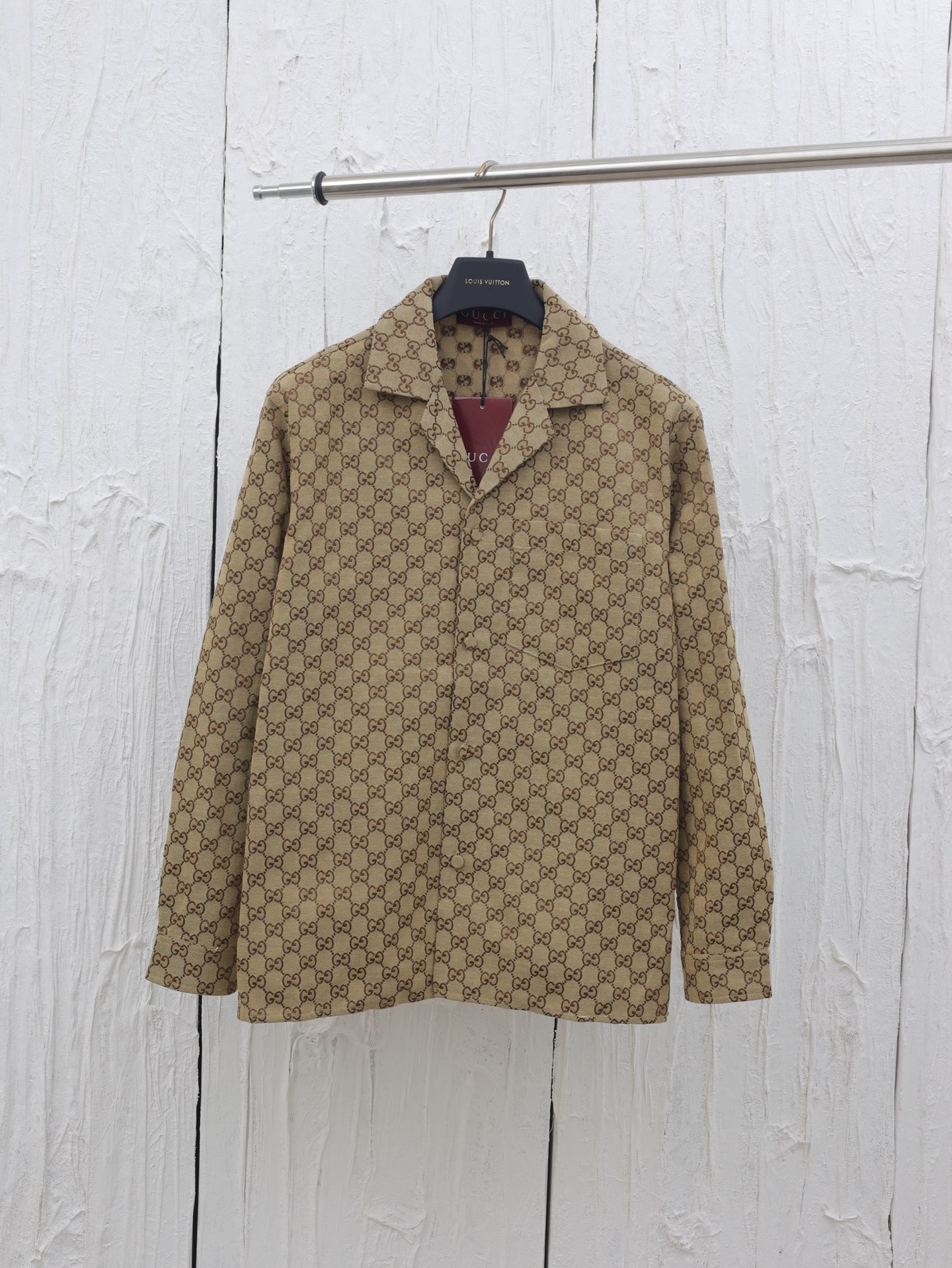 Gucci Gucci*/古驰25新款提花西装领长袖衬衫