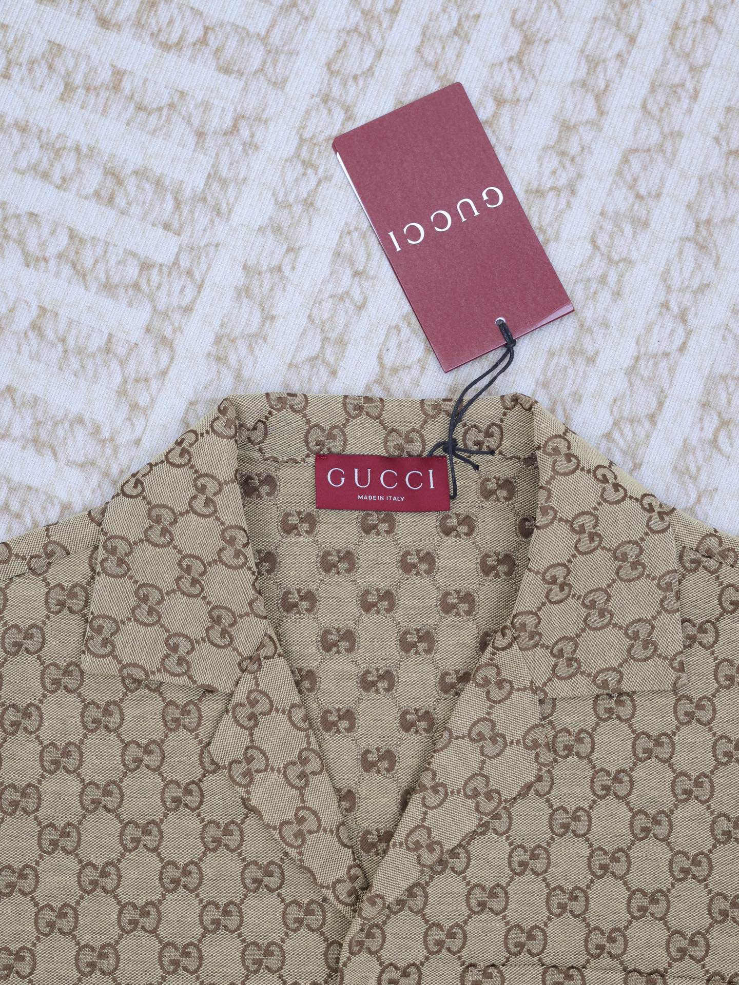 Gucci Gucci*/古驰25新款提花西装领长袖衬衫