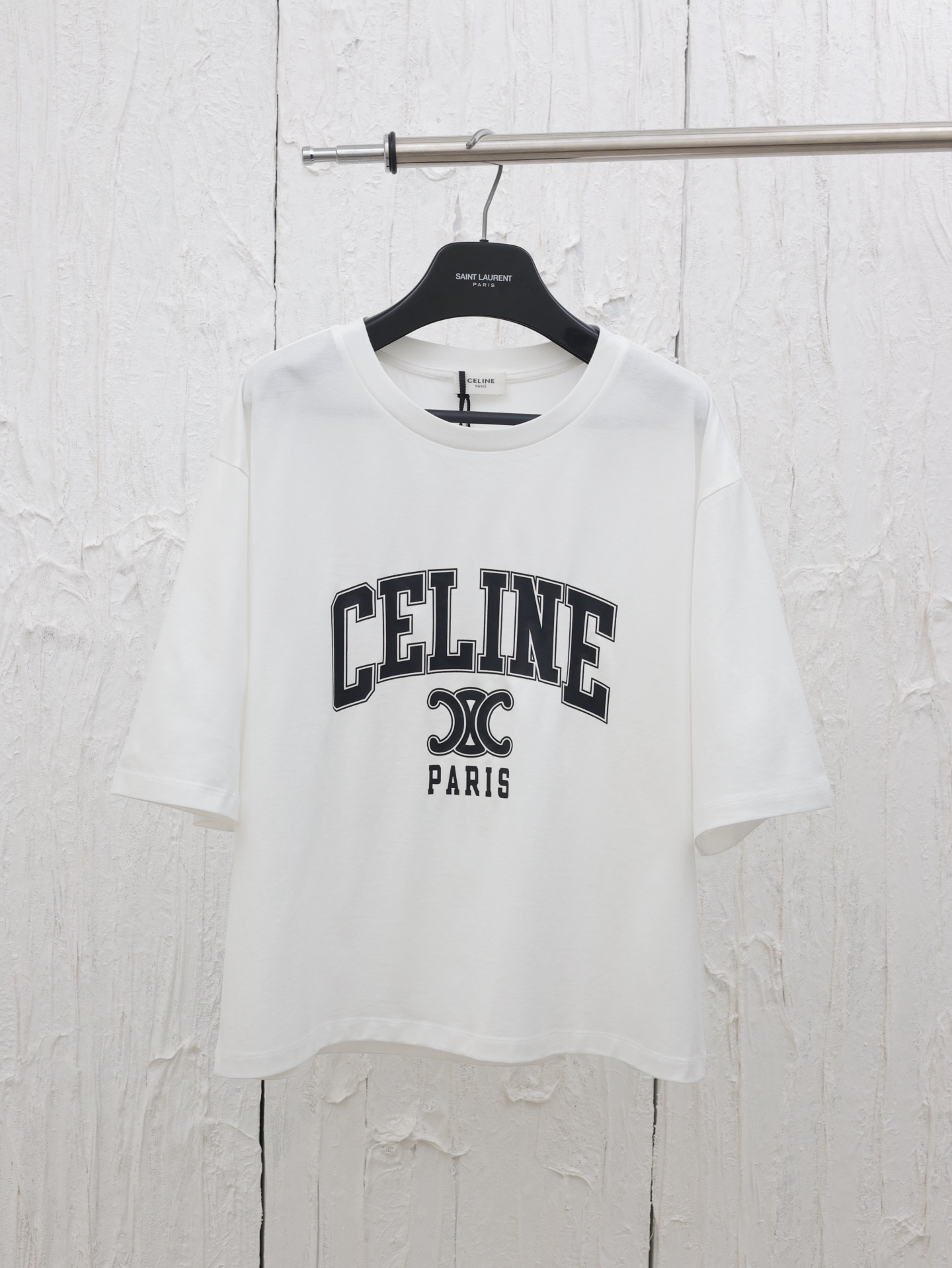 Celine* / Sailing 25ss nuevo modelo clásico con estampado del Arco de Triunfo, camiseta de cuello redondo. Tejido suave…