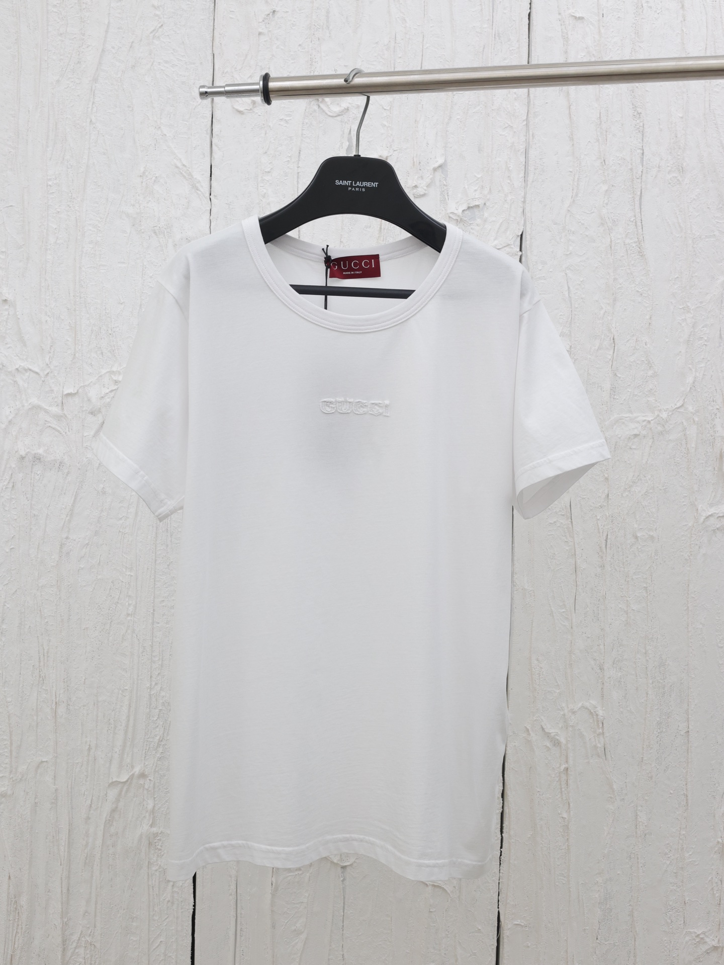 Gucci*/Gucci 25 nueva temporada primavera-verano camiseta de manga corta de algodón tejido de felpa fina. Tallas: S/M/L…