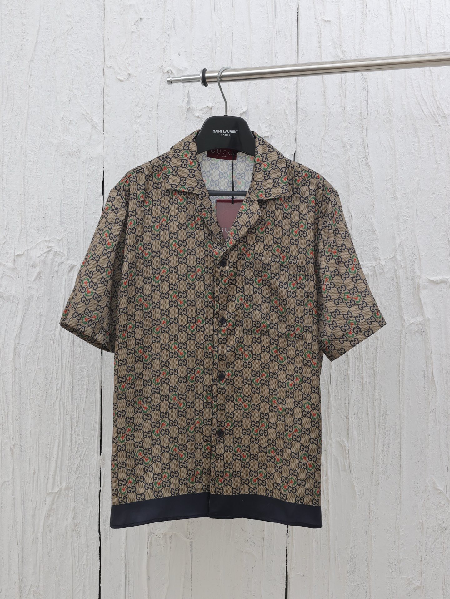 Gucci*/Gucci 25 nueva colección camisa de manga corta con estampado completo. Tallas: S, M, L, XL