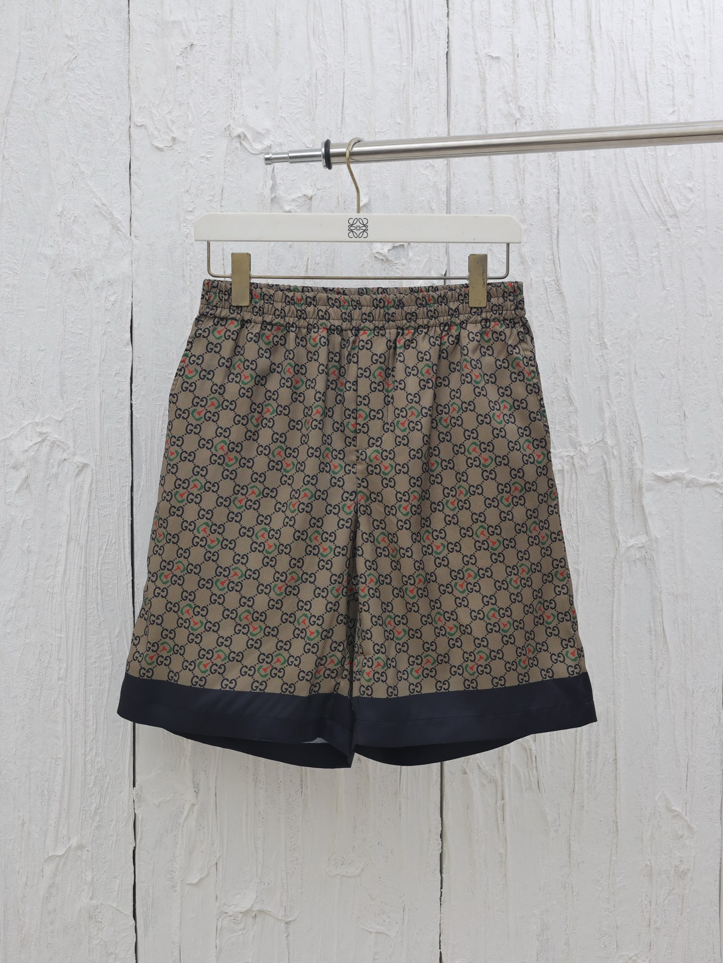 Gucc*/Gucci 25 nueva colección conjunto de pantalones cortos con estampado completo de letras, con tela suave y lisa, m…
