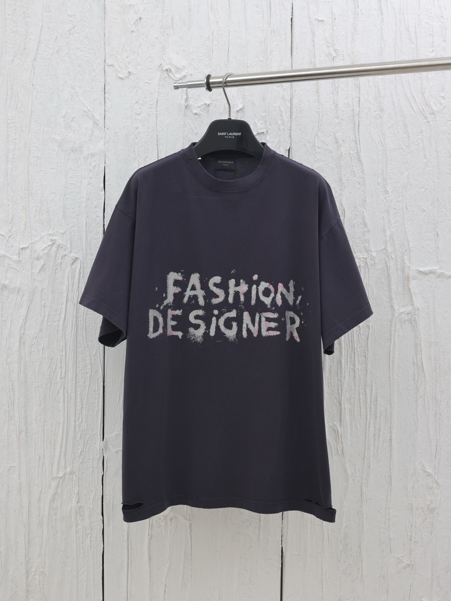 발렌시아가 프린트 코튼 라운드넥 반팔 티셔츠 37281 Balenciaga T Shirt