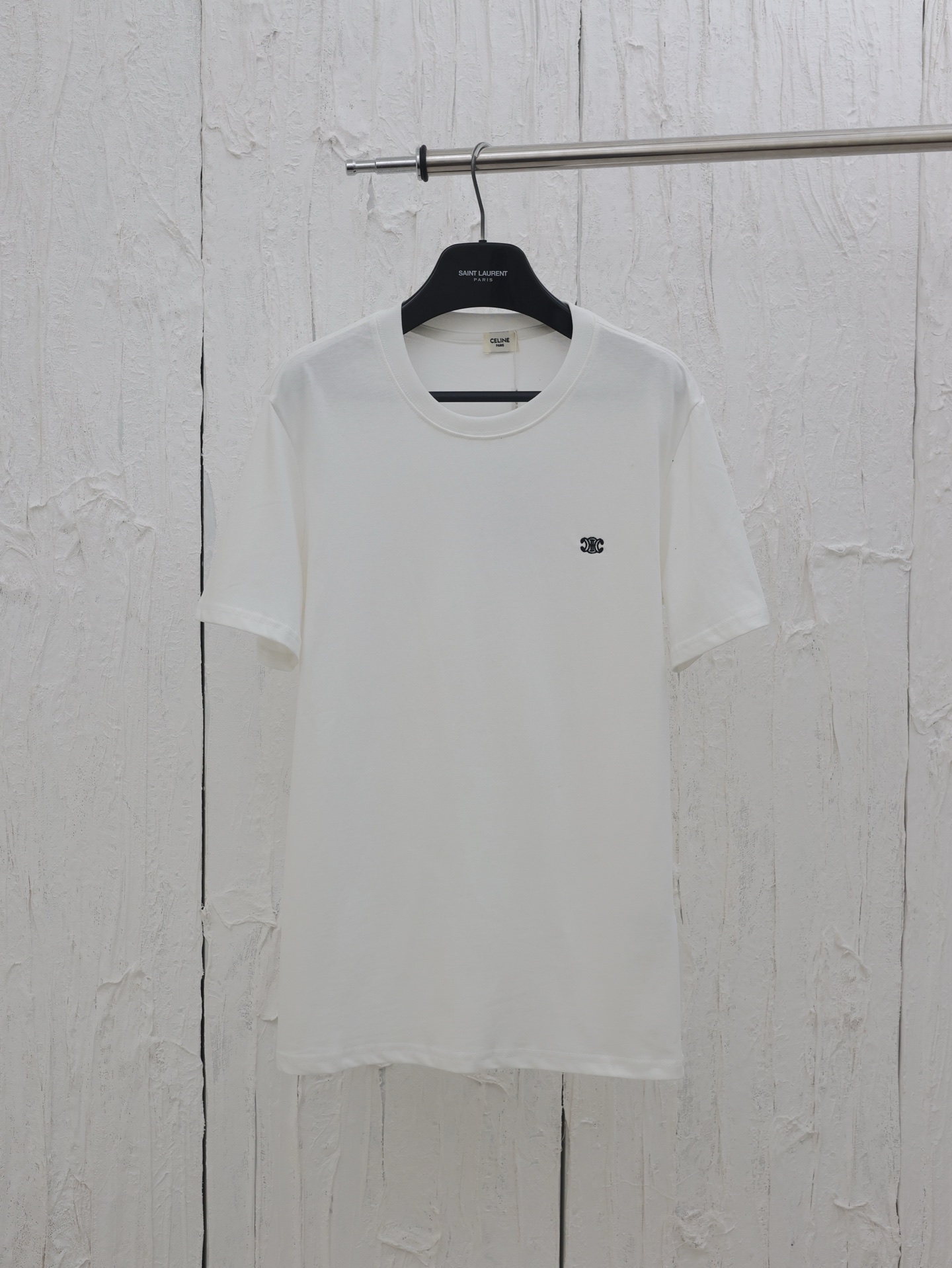 CELIN*/Céline Camiseta de manga corta bordada del Arco de Triunfo 25SS primavera/verano, la tela es de 40 cabos dobles,…