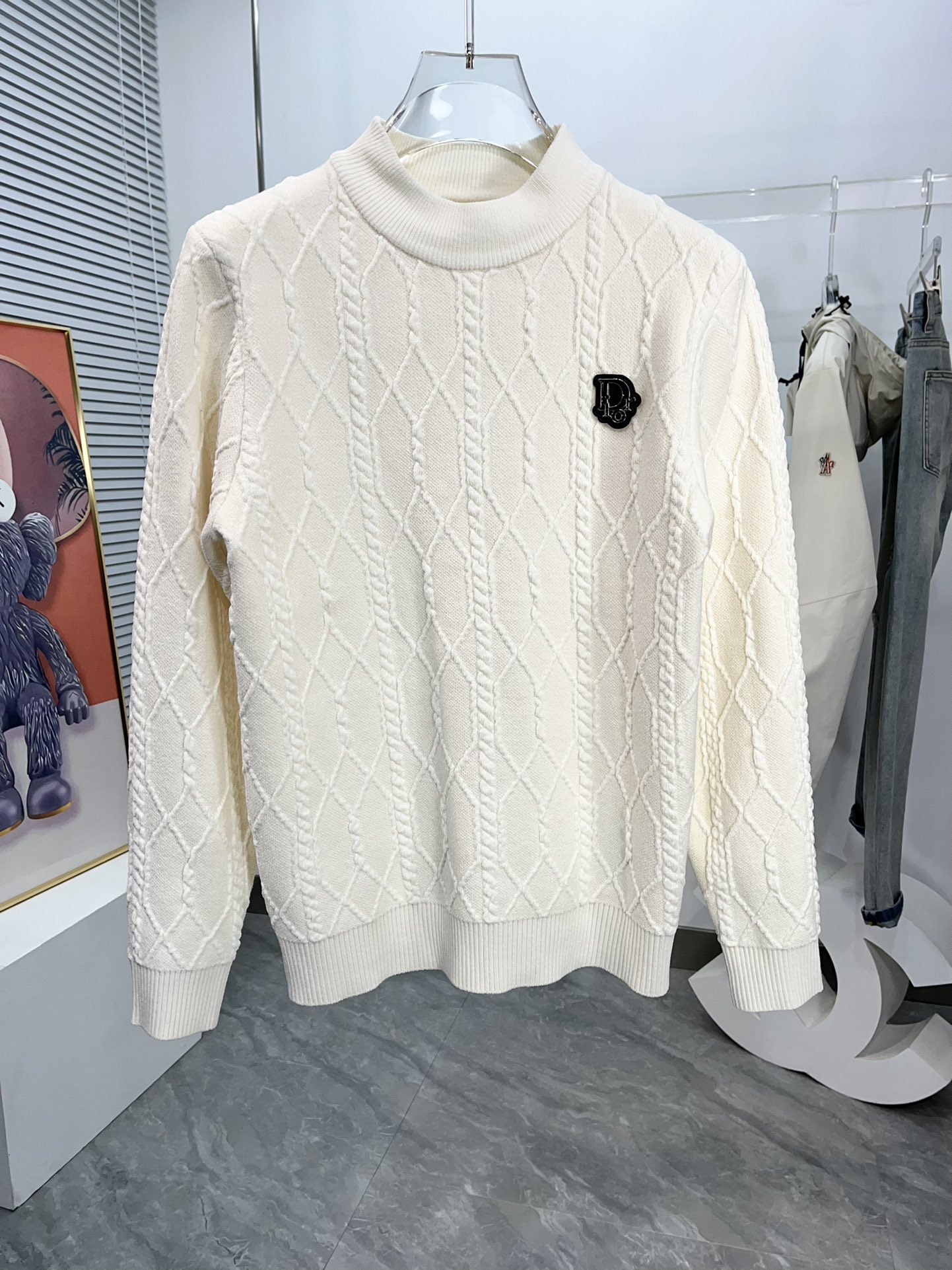 Dior Clothing Sweatshirts Men Cashmere Knitting Fall/Winter Collection Fashion Long Sleeve