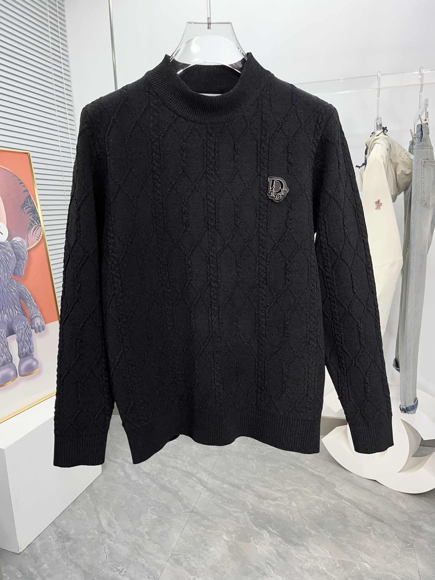 Dior Clothing Sweatshirts Men Cashmere Knitting Fall/Winter Collection Fashion Long Sleeve