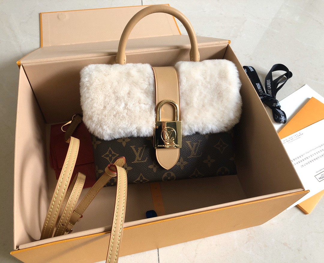 Louis Vuitton LV Locky BB Replicas
 Bags Handbags Gold Monogram Canvas Cashmere Cowhide Fall/Winter Collection Fashion M46318