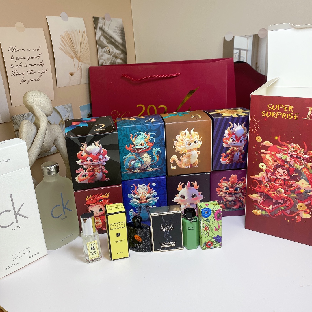 80! Caja sorpresa de perfumes edición limitada del Año del Dragón 2024, incluye bolsa de regalo, reúne los perfumes más…