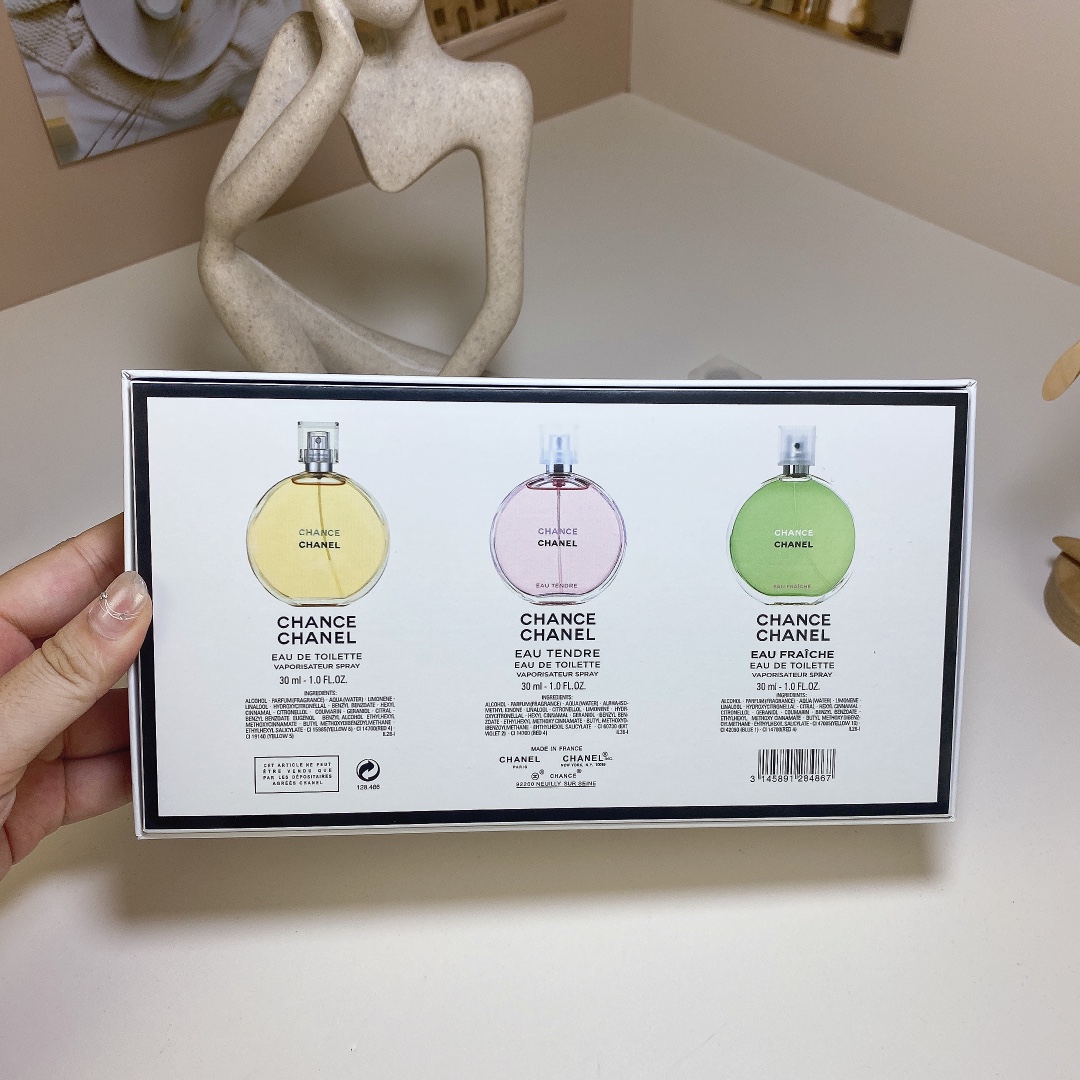Chanel Chance Eau De Toilette Set, 3 x 30ml - Pink, Yellow, Green Scents 9 i1721031493 7307 0