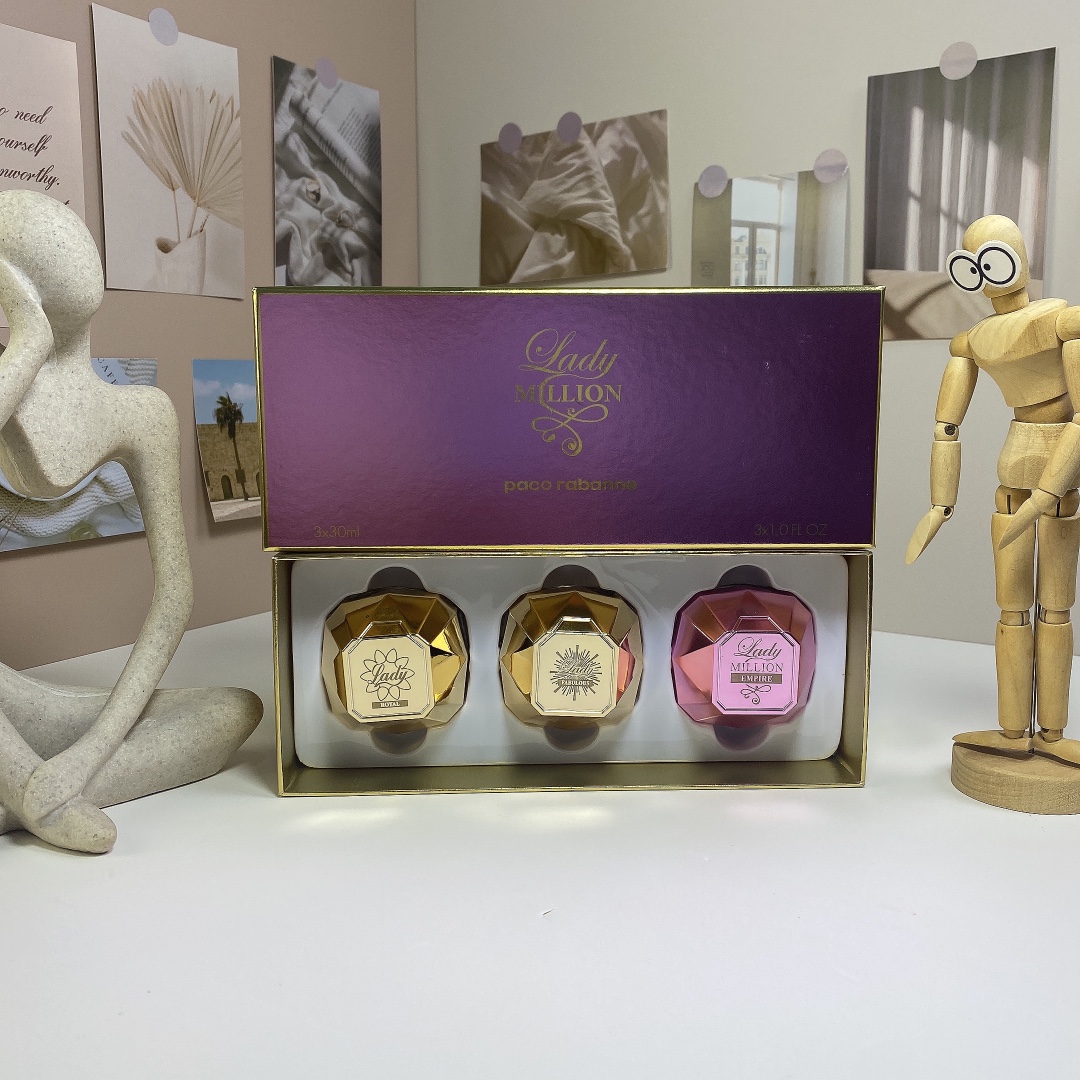 60. Set de tres miniaturas de perfume de mujer Million de Paco Rabanne ×30ml 🔜 Set de tres miniaturas de perfume de mu…