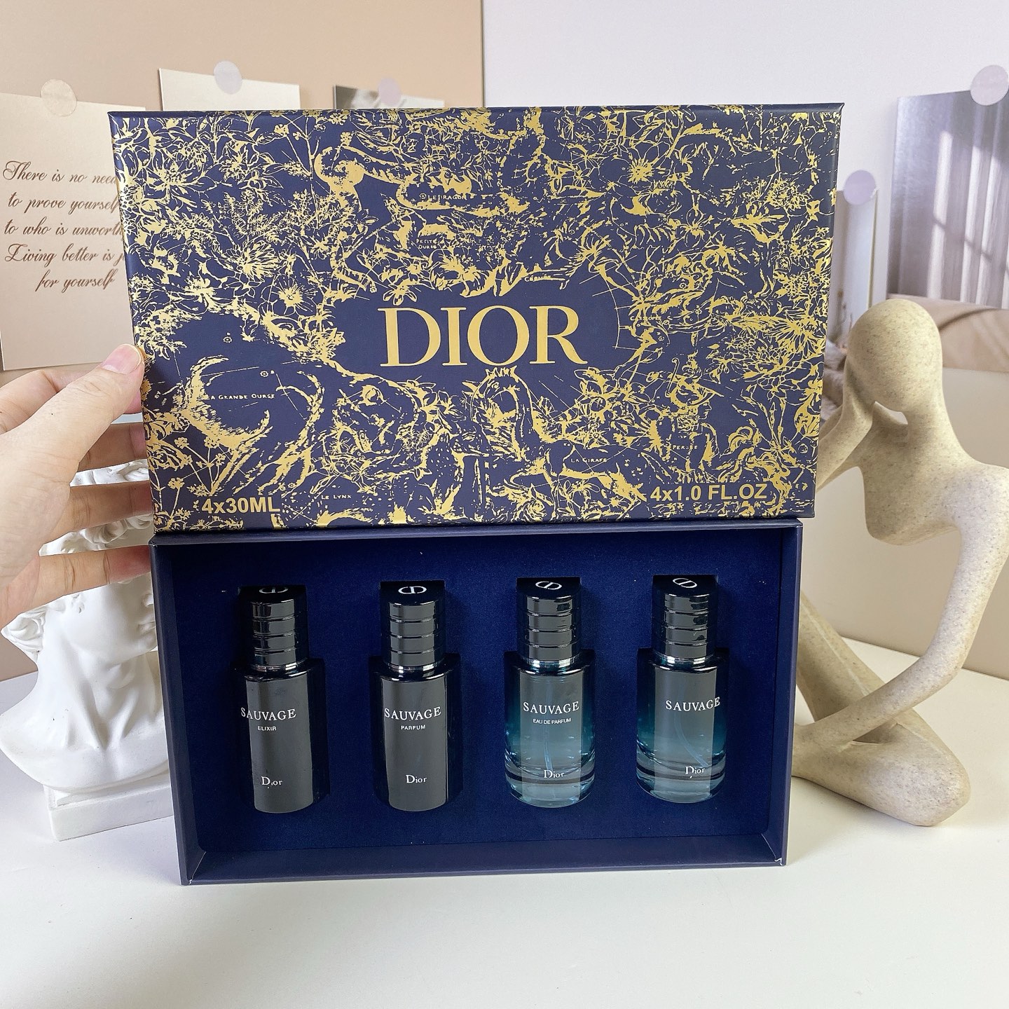 Dior Sauvage Miniature Set - Eau de Toilette, Parfum, Elixir, and Cologne 4 x 30ml