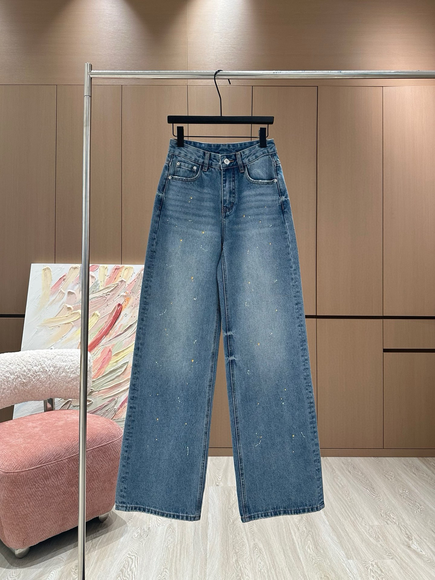 NO:326528,Loe 25 early spring new original custom design heavy industry inkjet printing high waist wide-leg pants washing jeans/blue SML AA,,loewe,jeans,alexander wang19860909Loe 25早春新款原创定制设计重工喷墨印高腰阔腿裤水洗牛仔裤/蓝色 SML AA,,loewe,jeans,alexander wang,Women's clothing