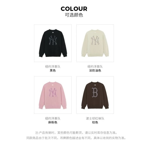 MLB Couple's Vintage Logo Crewneck Sweatshirt - Fall/Winter Collection 1 MLB Couple's Vintage Logo Crewneck Sweatshirt - Fall/Winter Collection