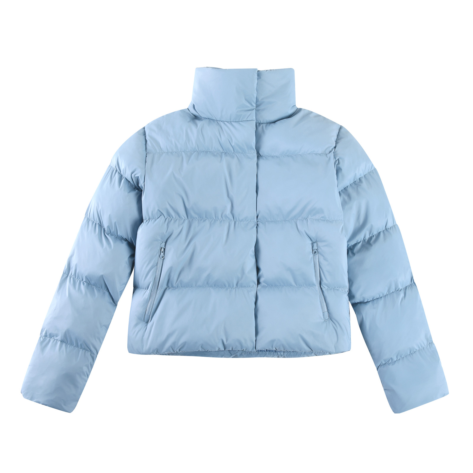 Chaqueta Acolchada Corta con Cuello Alto para Mujer, Estilo Moderno y Cálido