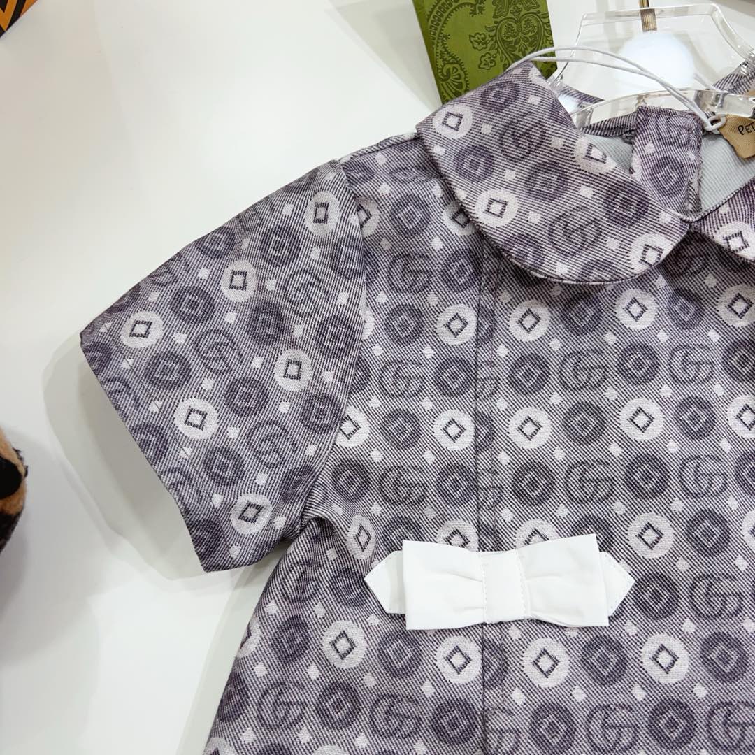 Gucci Kids Grey Geometric Print Dress - Designer Fashion for Girls, Sizes 100-150 6 i1735399674816 7519 0 5