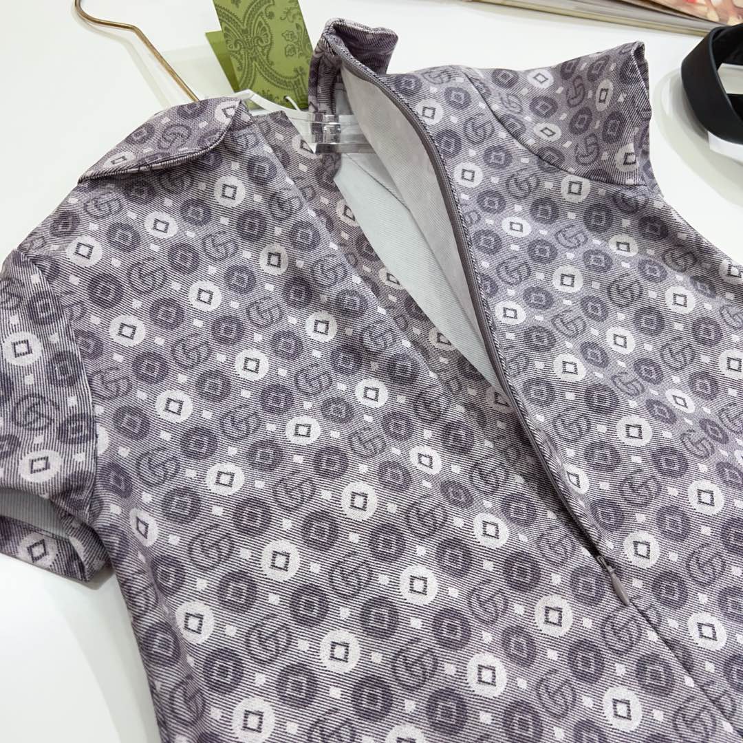 Gucci Kids Grey Geometric Print Dress - Designer Fashion for Girls, Sizes 100-150 9 i1735399674817 1378 0 8