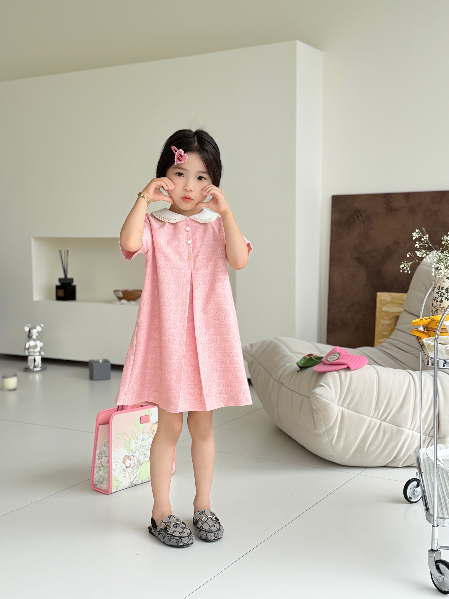 Gucci Kids Pink Cotton Dress with Peter Pan Collar - Size 100-150 2 i1749184434545 5368 0 1