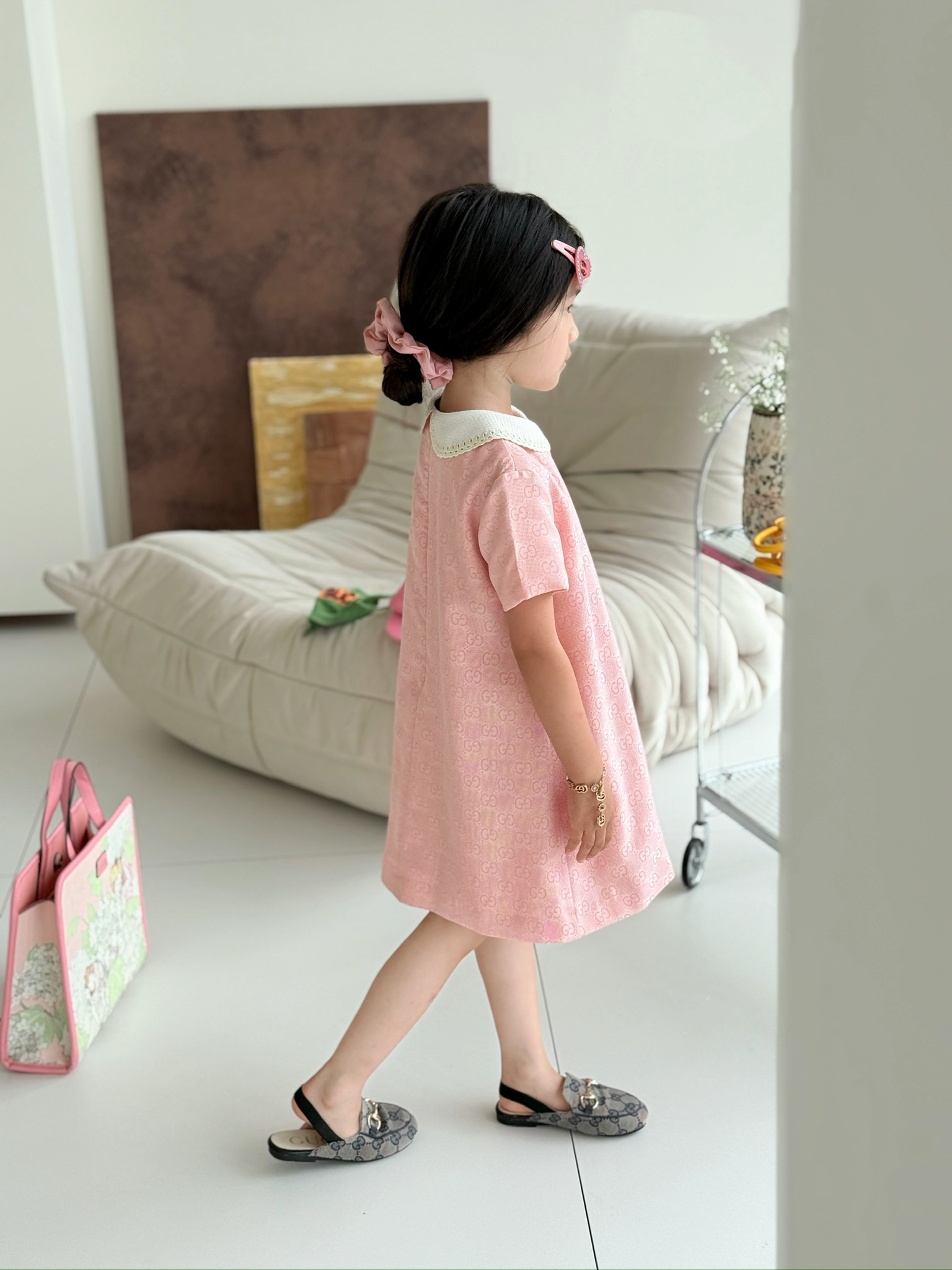 Gucci Kids Pink Cotton Dress with Peter Pan Collar - Size 100-150 9 i1749184436087 6664 0 7