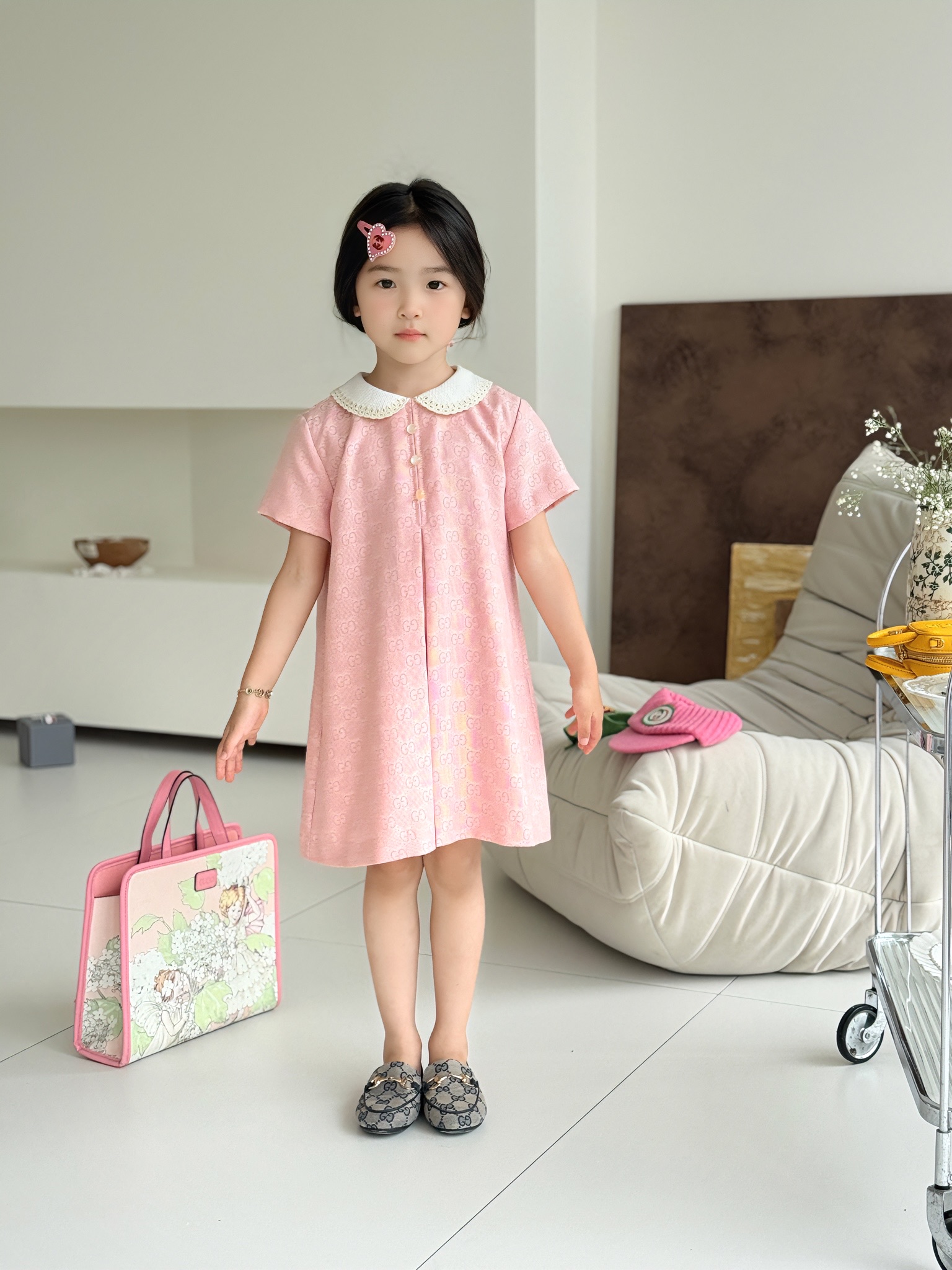 Gucci Kids Pink Cotton Dress with Peter Pan Collar - Size 100-150 4 i1749184480075 8637 0 2