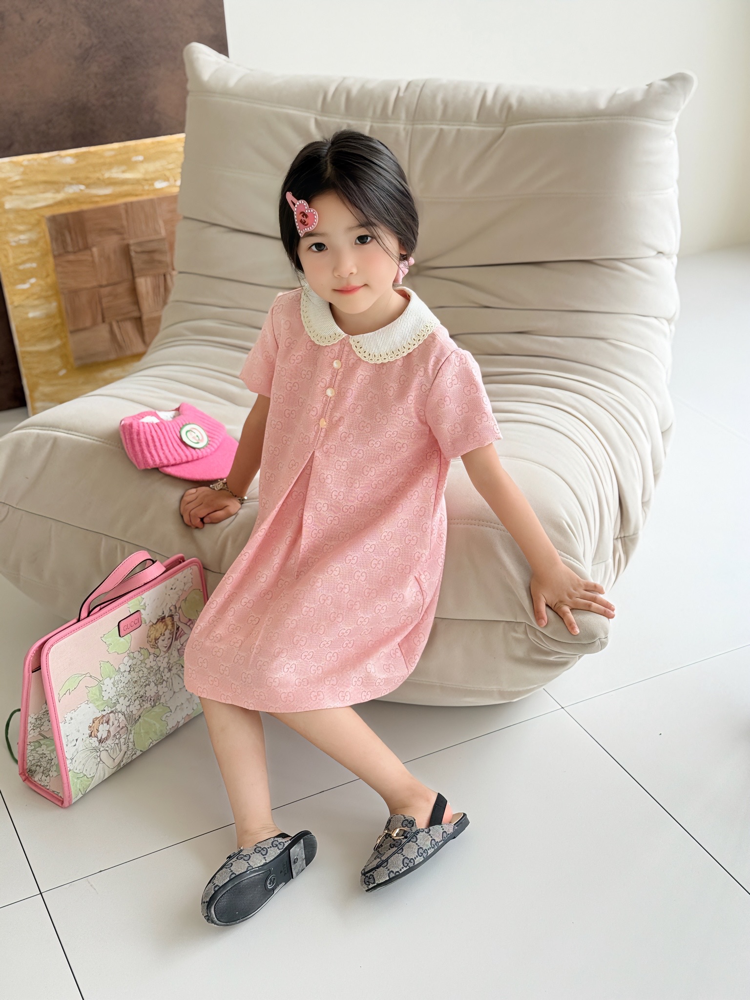 Gucci Kids Pink Cotton Dress with Peter Pan Collar - Size 100-150 6 i1749184489119 5943 0 4