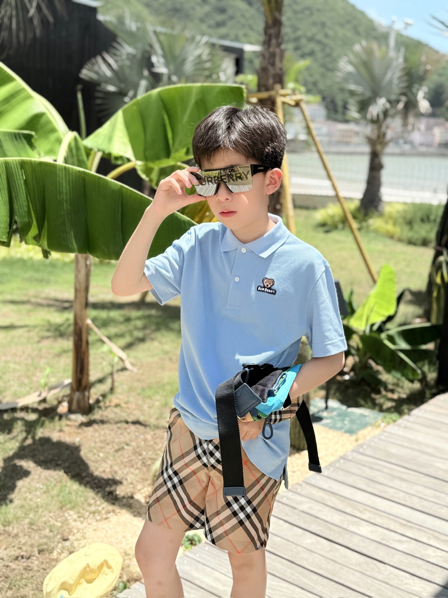 Burberry Kids Blue Polo Shirt & Check Shorts Set - Size 100-150 8 i1751555326355 7608 0 8
