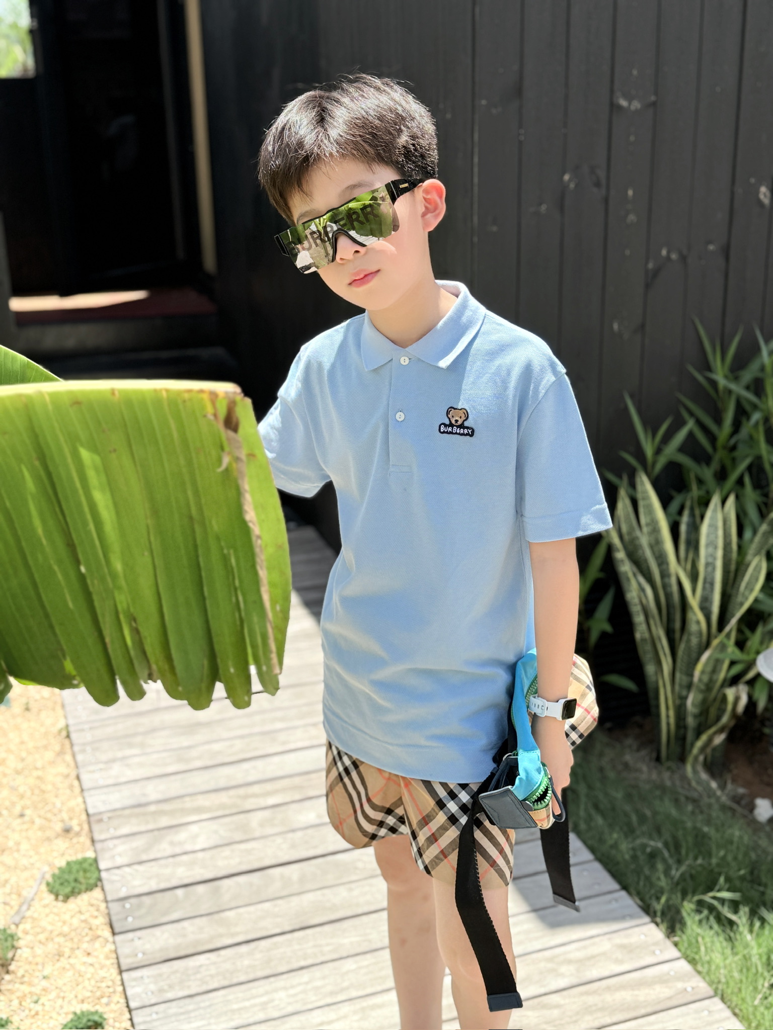 Burberry Kids Blue Polo Shirt & Check Shorts Set - Size 100-150 5 i1751555328440 9572 0 4