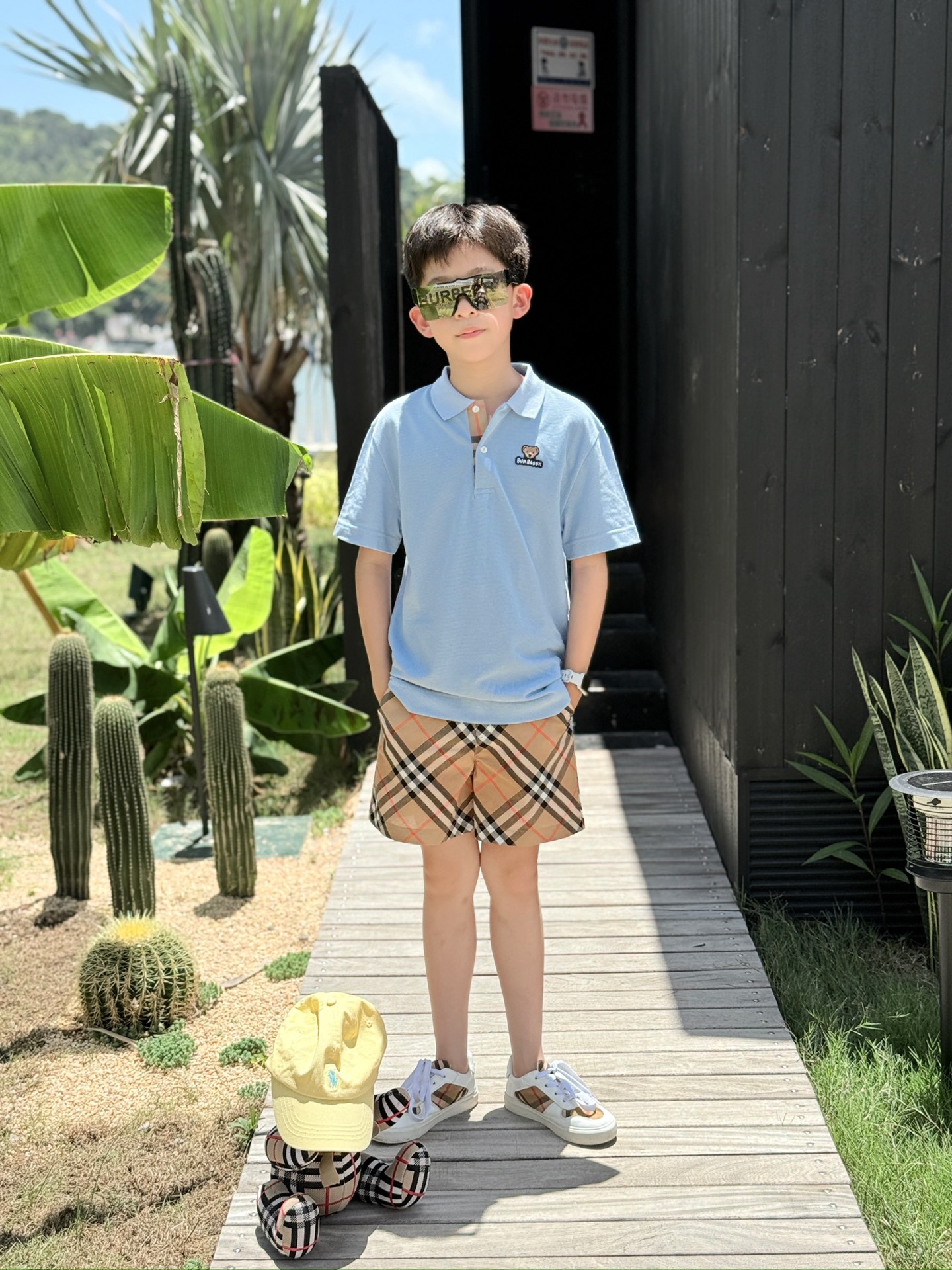 Burberry Kids Blue Polo Shirt & Check Shorts Set - Size 100-150 1 i1751555328798 3385 0 0