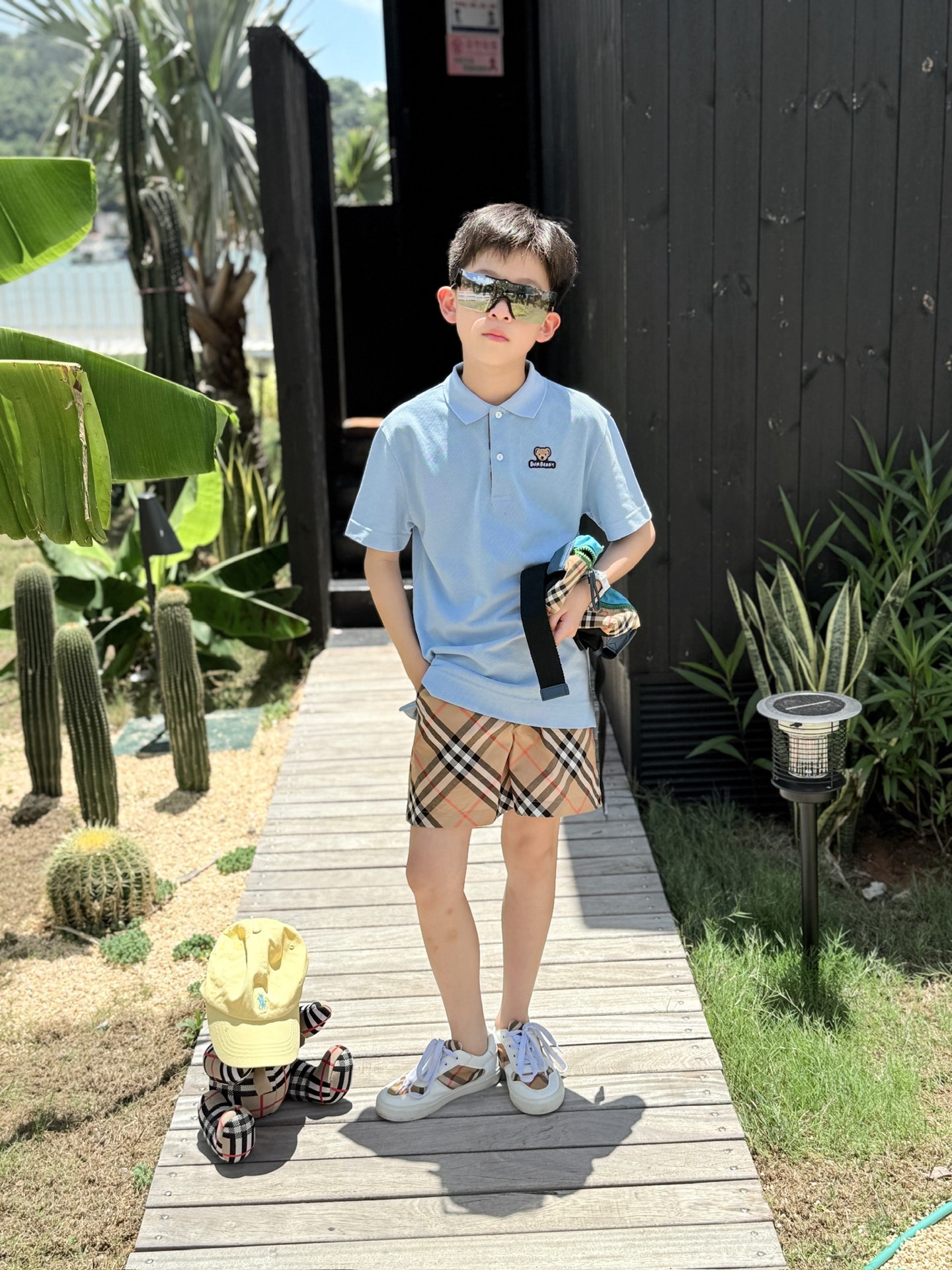 Burberry Kids Blue Polo Shirt & Check Shorts Set - Size 100-150 7 i1751555328809 9936 0 7
