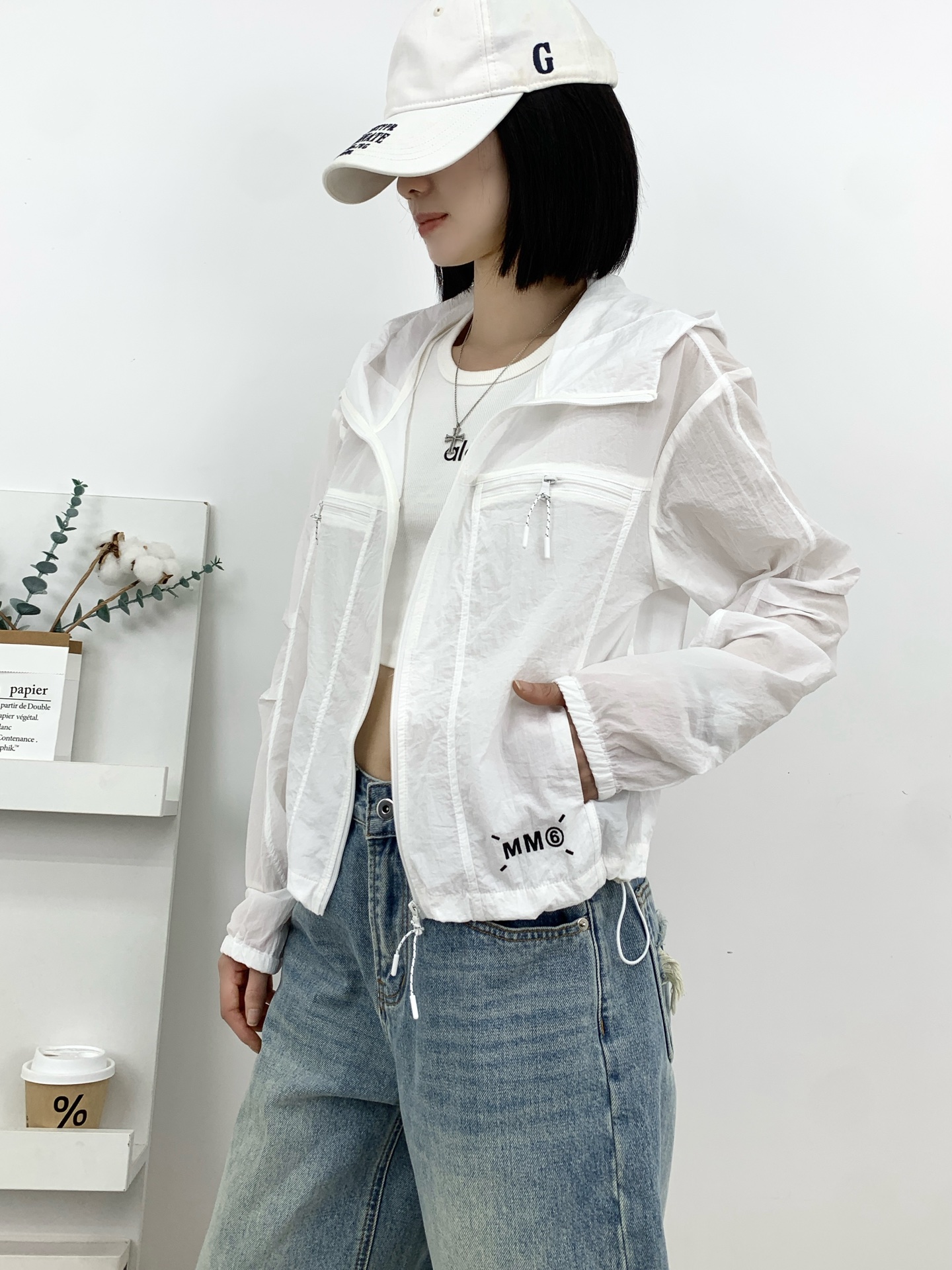 NO:860172,MM6 double pocket sun shirt, masion margiela,19860909MM6双袋防晒衫,,masion margiela,,Women's clothing