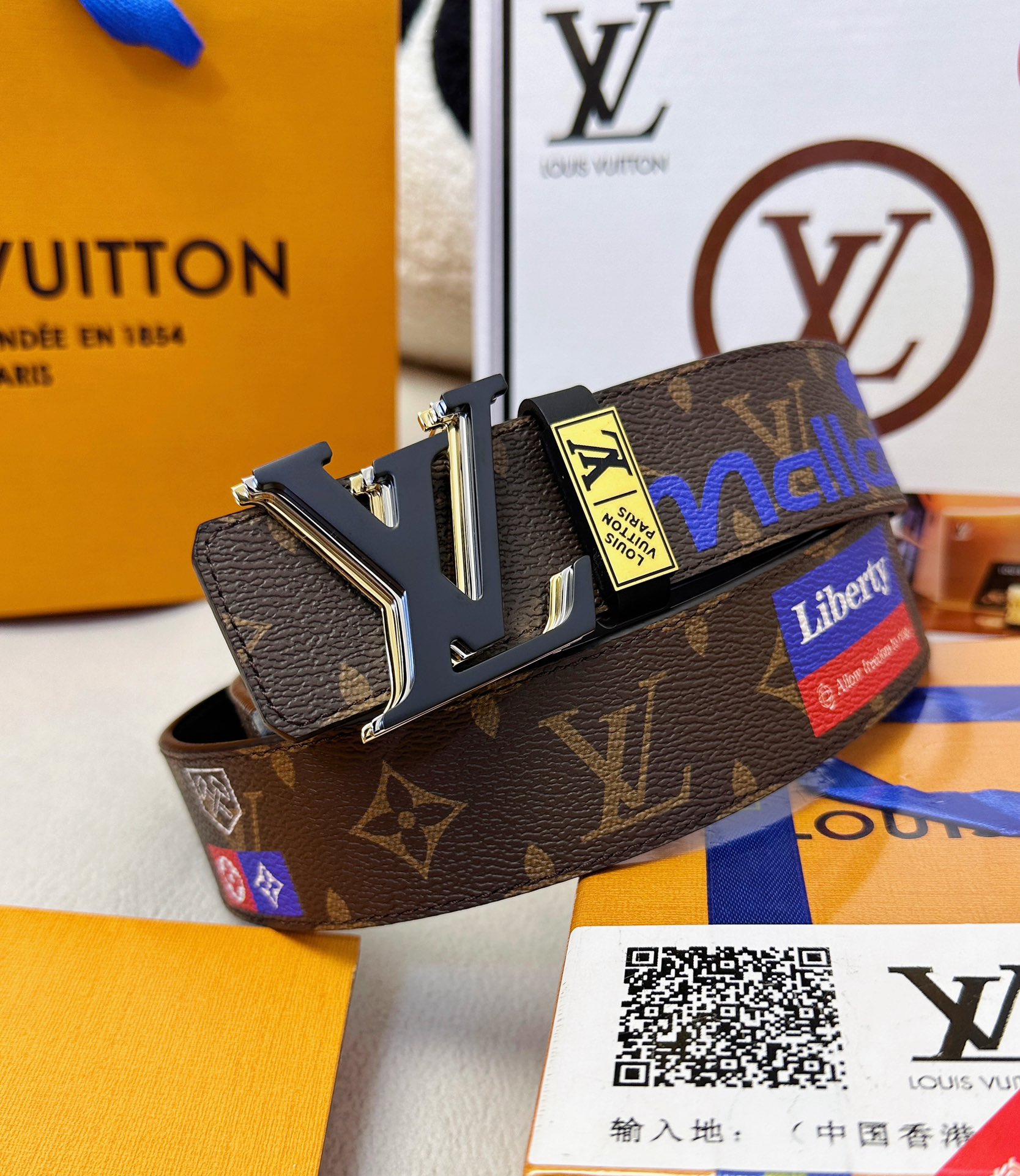 Louis Vuitton Belts Doodle Gold Steel Buckle Cowhide Frosted Genuine Leather