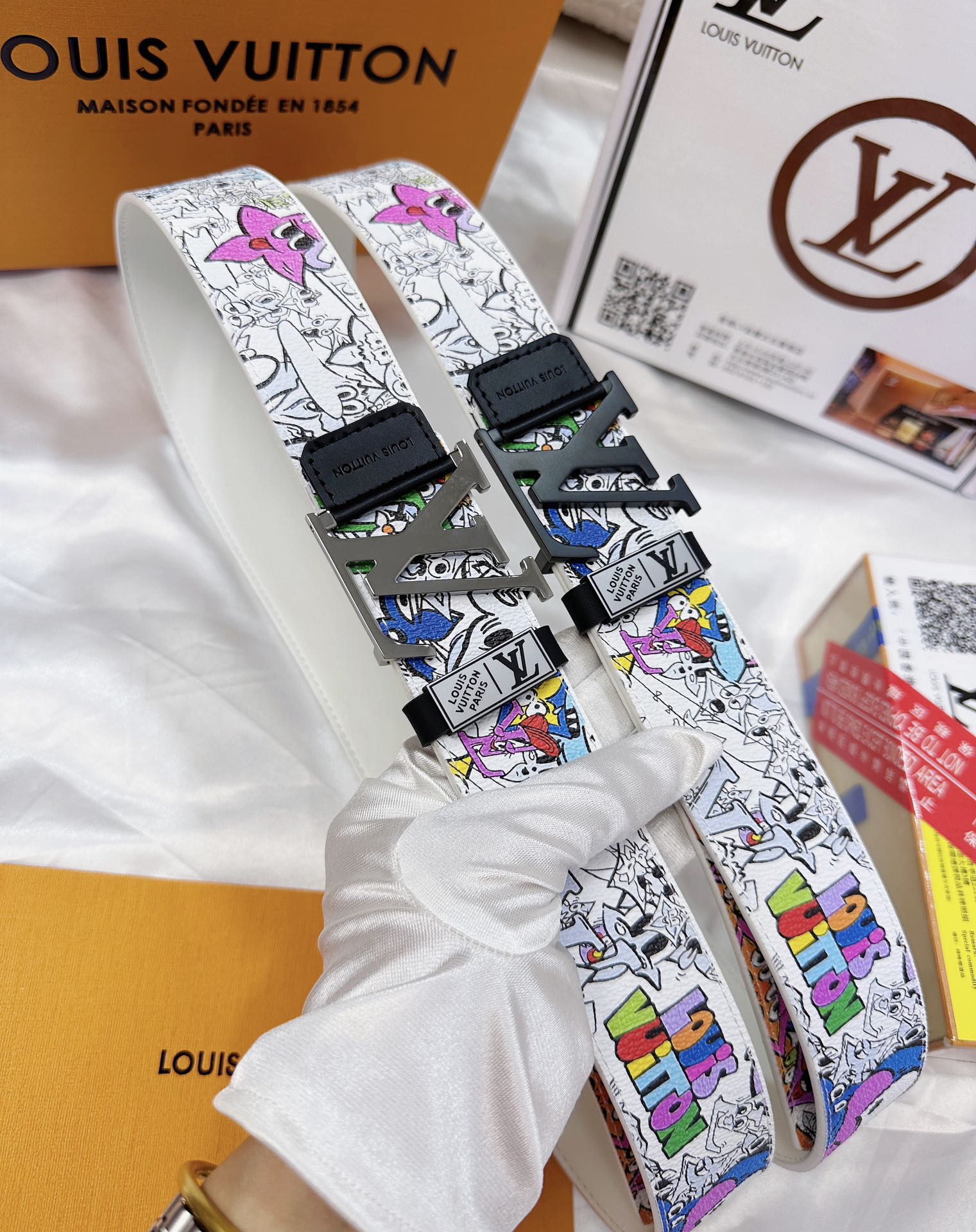 Luxury Fashion Replica Designers
 Louis Vuitton Belts Doodle Steel Buckle Cowhide Genuine Leather