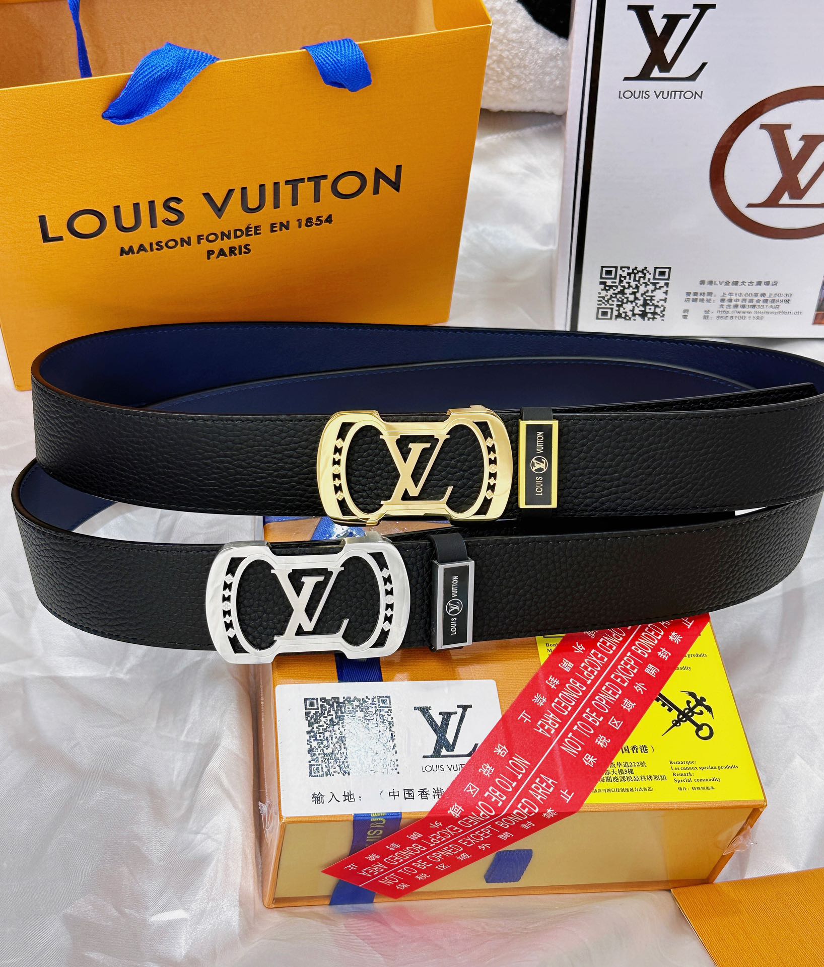 Louis Vuitton Belts Lychee Pattern Steel Buckle Calfskin Cowhide Genuine Leather