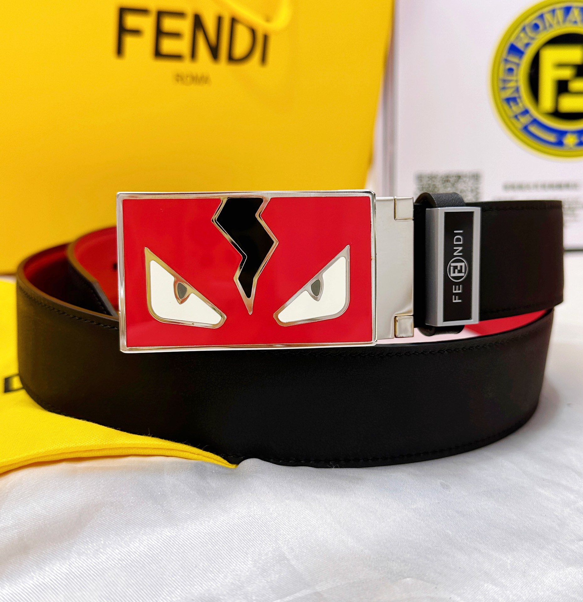 皮带 FENDI.芬迪..复刻. 腰带珐琅彩胶工艺24K纯钢扣永不掉色涂鸦彩绘印花图案