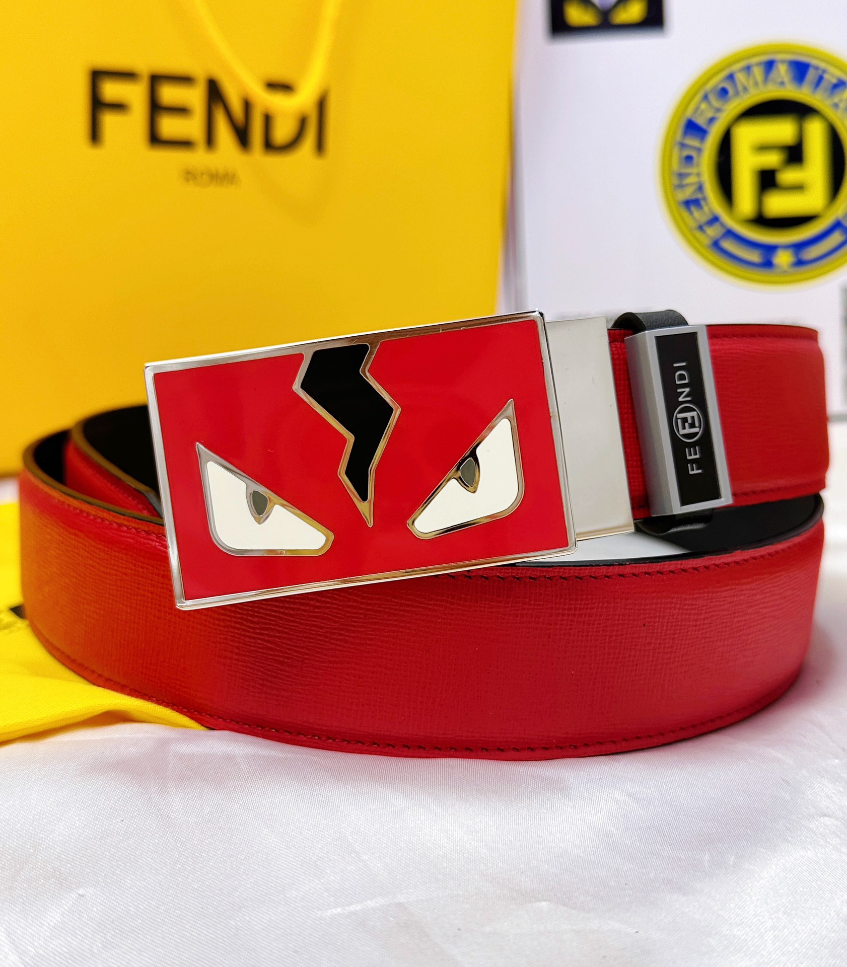 皮带 FENDI.芬迪..复刻. 腰带珐琅彩胶工艺24K纯钢扣永不掉色涂鸦彩绘印花图案