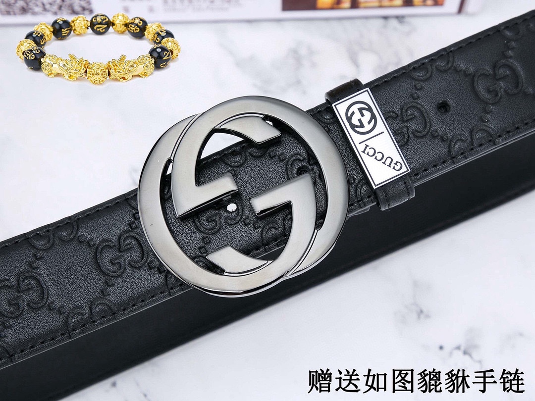 🎁皮带：古奇.Gu...cci✈️原单P130
🎁腰带：🐂百分百头层牛皮，保证真皮。24k纯钢扣🌈双面可用✨专柜同等质量，  送人自用首选✈️
🎁包装： 请认准如图专柜包装，赠送打孔器，银联发票，宽度3.8cm