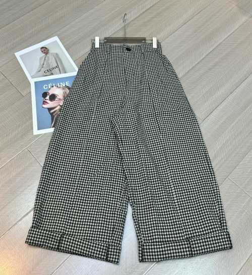 Black and White Plaid Cotton Linen Blend Wide Leg Cropped Pants 1 Black and White Plaid Cotton Linen Blend Wide Leg Cropped Pants