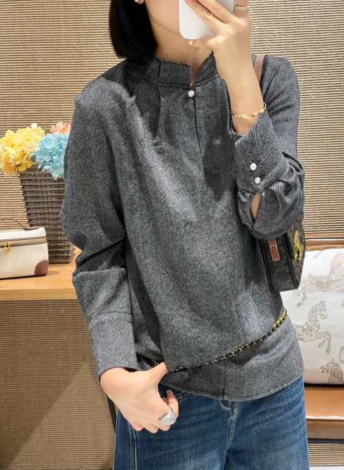Women's Wool Blend Blouse - Classic Relaxed Fit Long Sleeve Top 1 Women's Wool Blend Blouse - Classic Relaxed Fit Long Sleeve Top