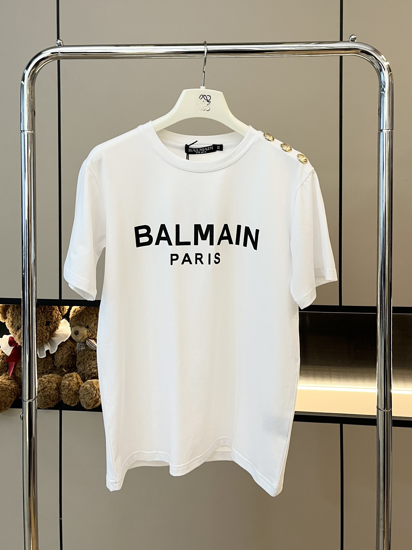 Футболка Balmain белая с надписью